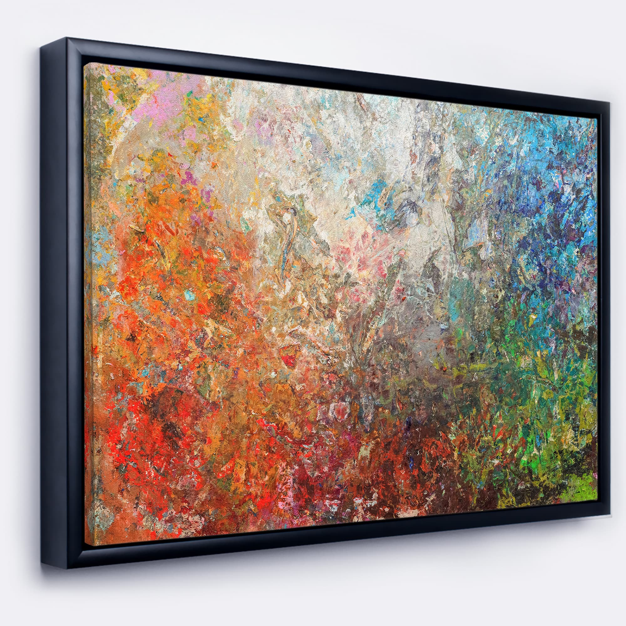 Designart - Board Stained Abstract Art - Abstract Framed Canvas Art Print