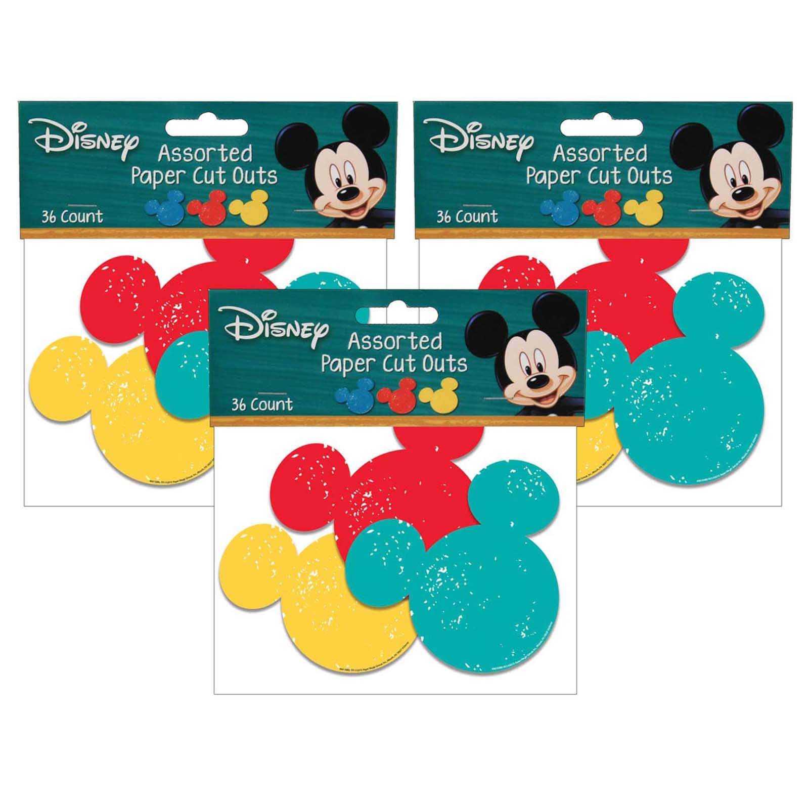 Eureka&#xAE; Mickey Mouse&#xAE; Paper Cut Outs, 3 Packs of 36