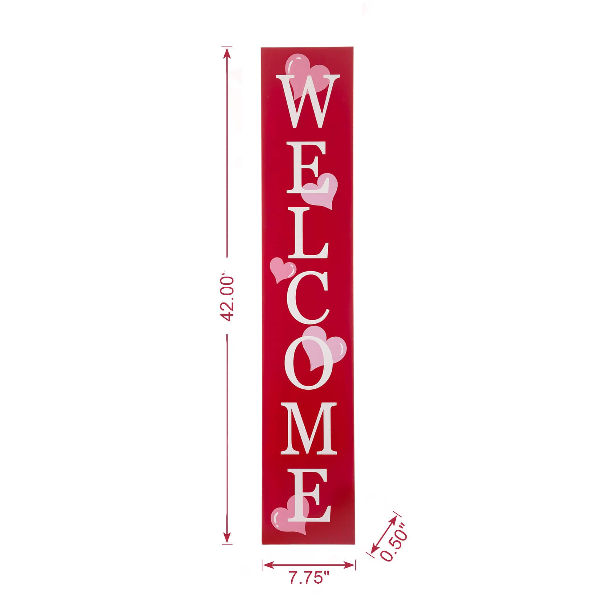 Glitzhome&#xAE; 3.5ft. Valentine&#x27;s Wooden Welcome Porch Sign