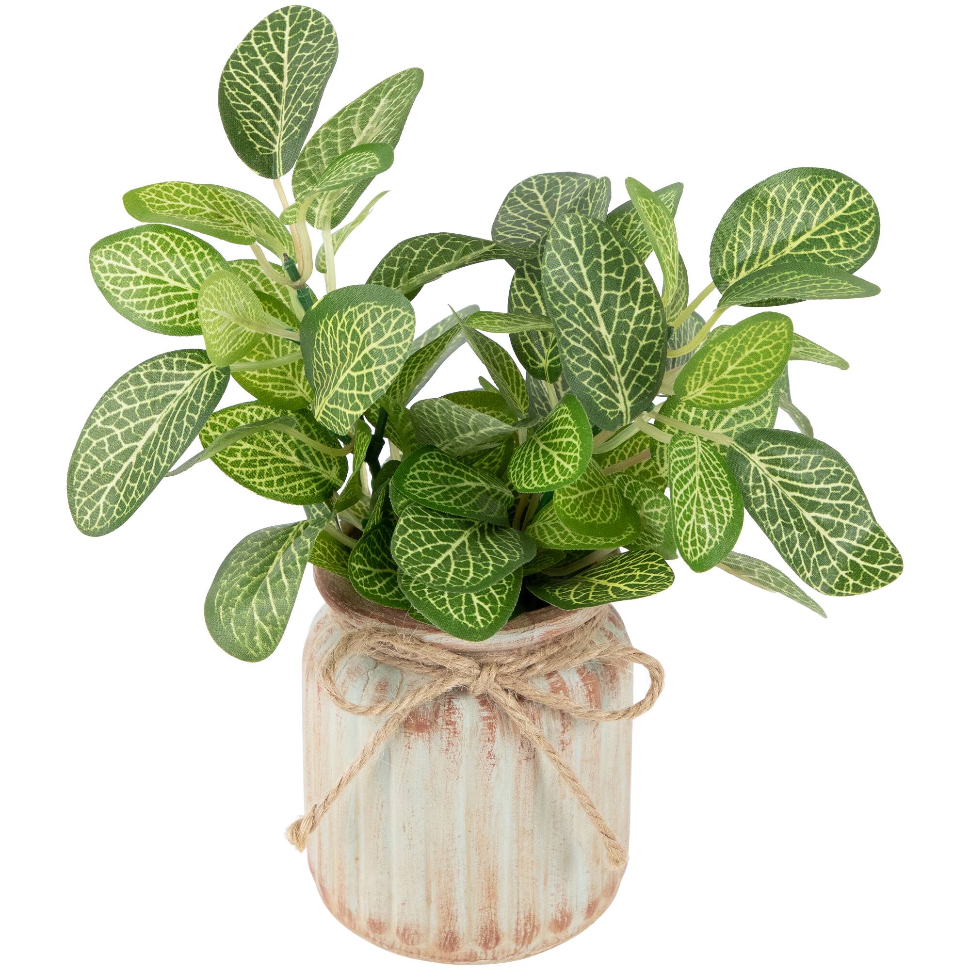 8&#x22; Reticulated Spring Foliage in Ceramic Pot