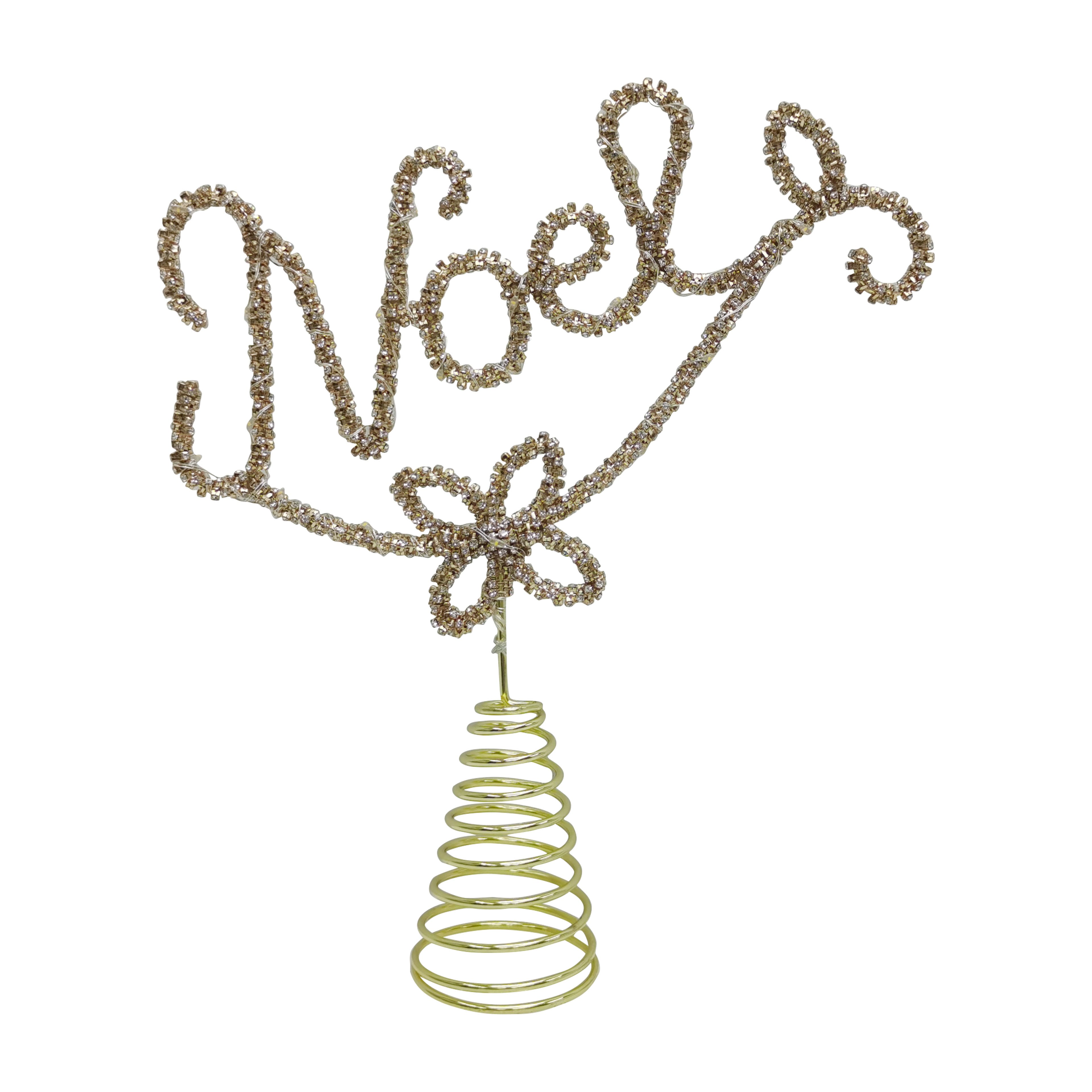 12&#x22; Gold Rhinestone Noel Lighted Tree Topper by Ashland&#xAE;