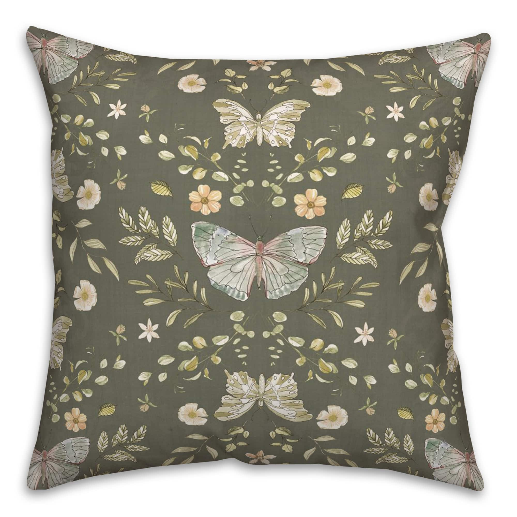 Butterfly Pattern Throw Pillow