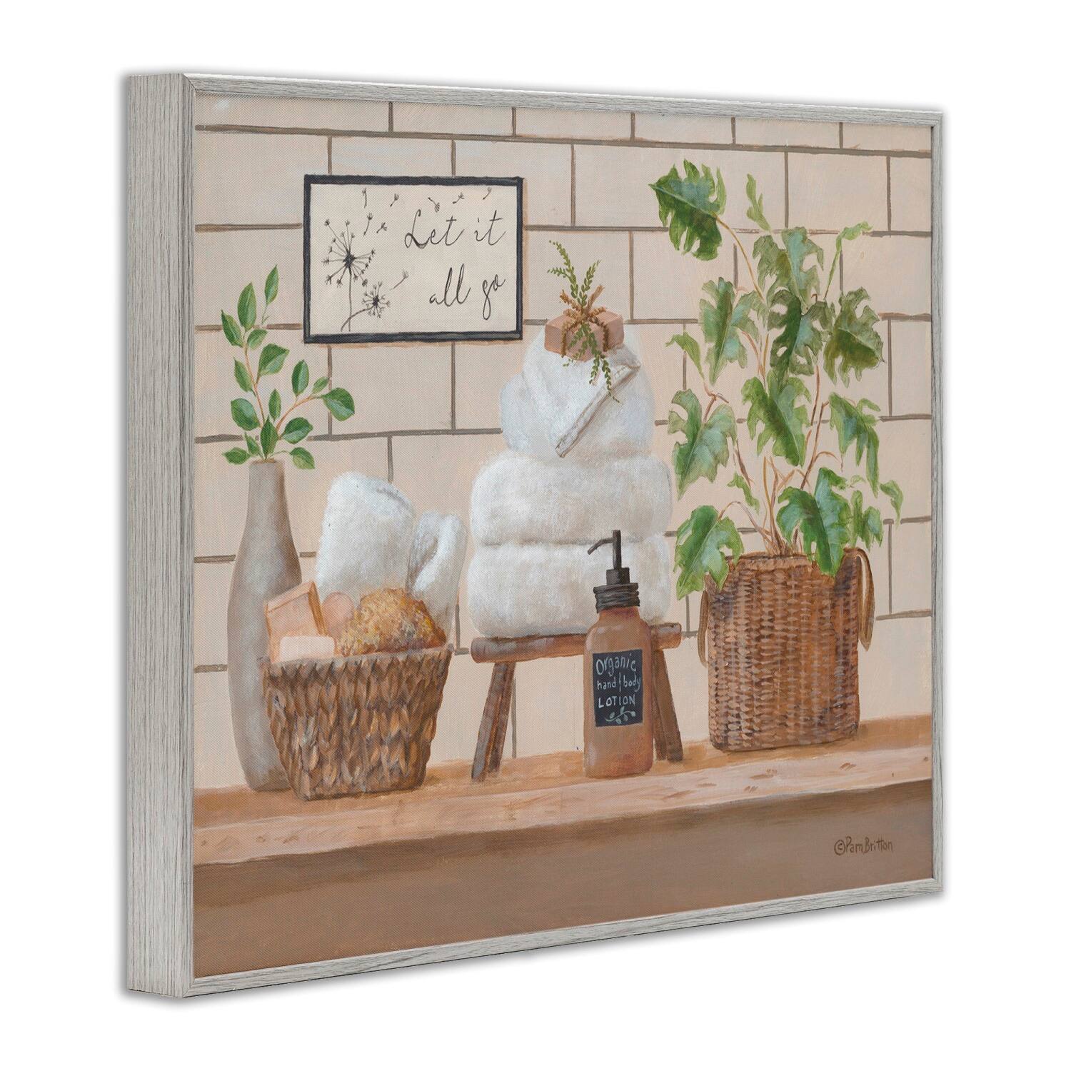 Stupell Industries Comforting Bathroom Spa Still Life Framed Giclee Art