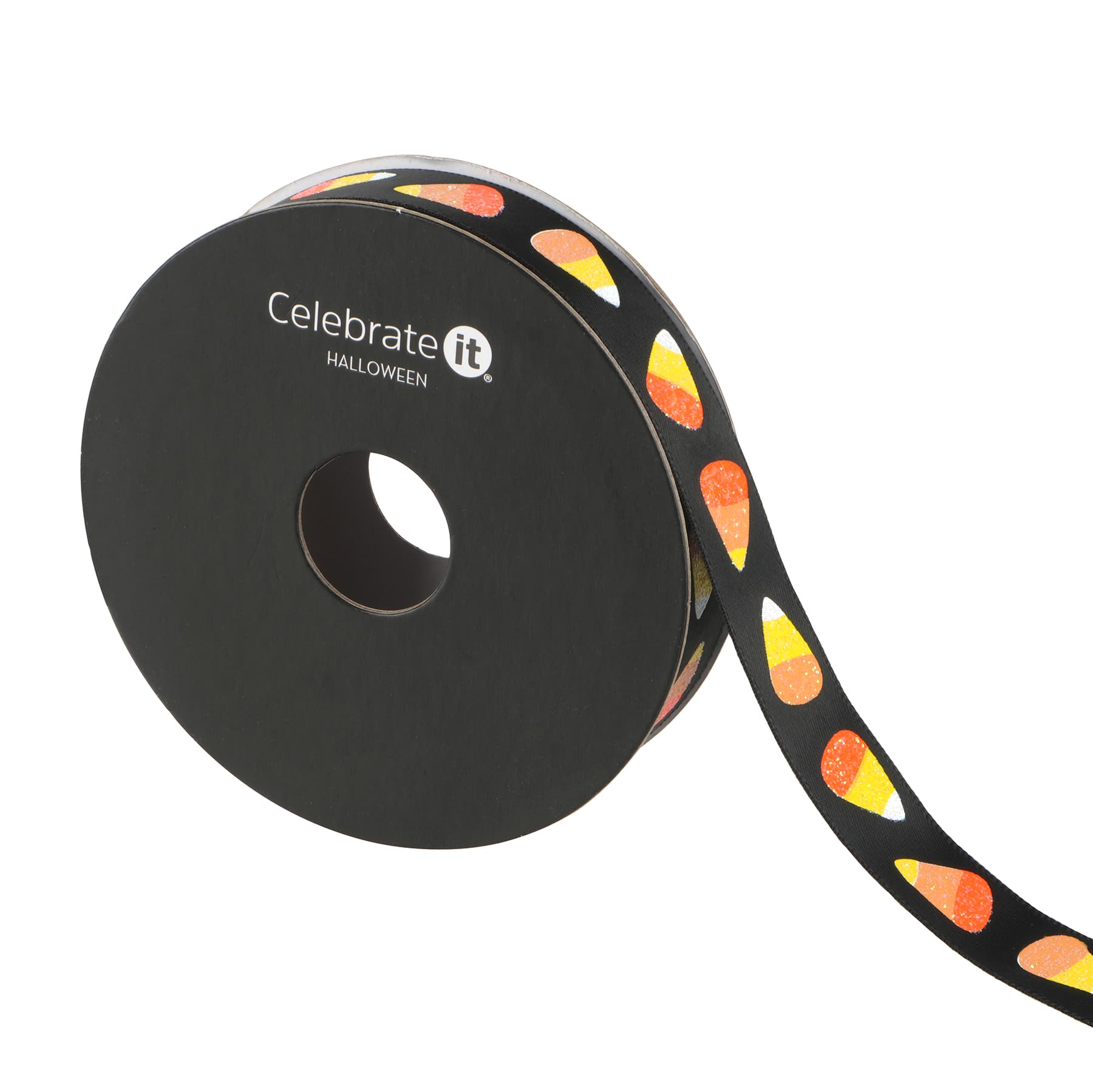 5/8&#x22; x 4yd. CGlitter andy Corn Ribbon by Celebrate It&#xAE; Halloween