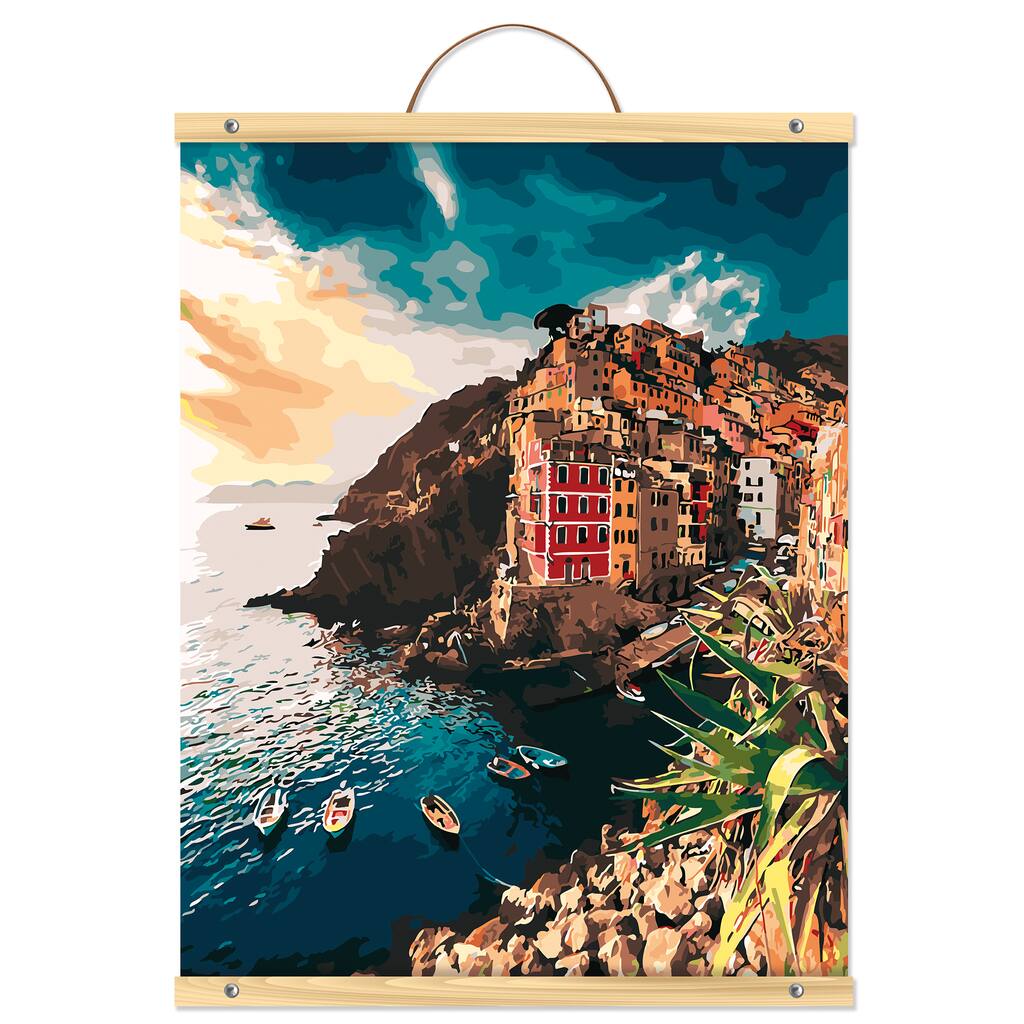 Colourful Buildings & Sea PaintbyNumber Kit by Artist's