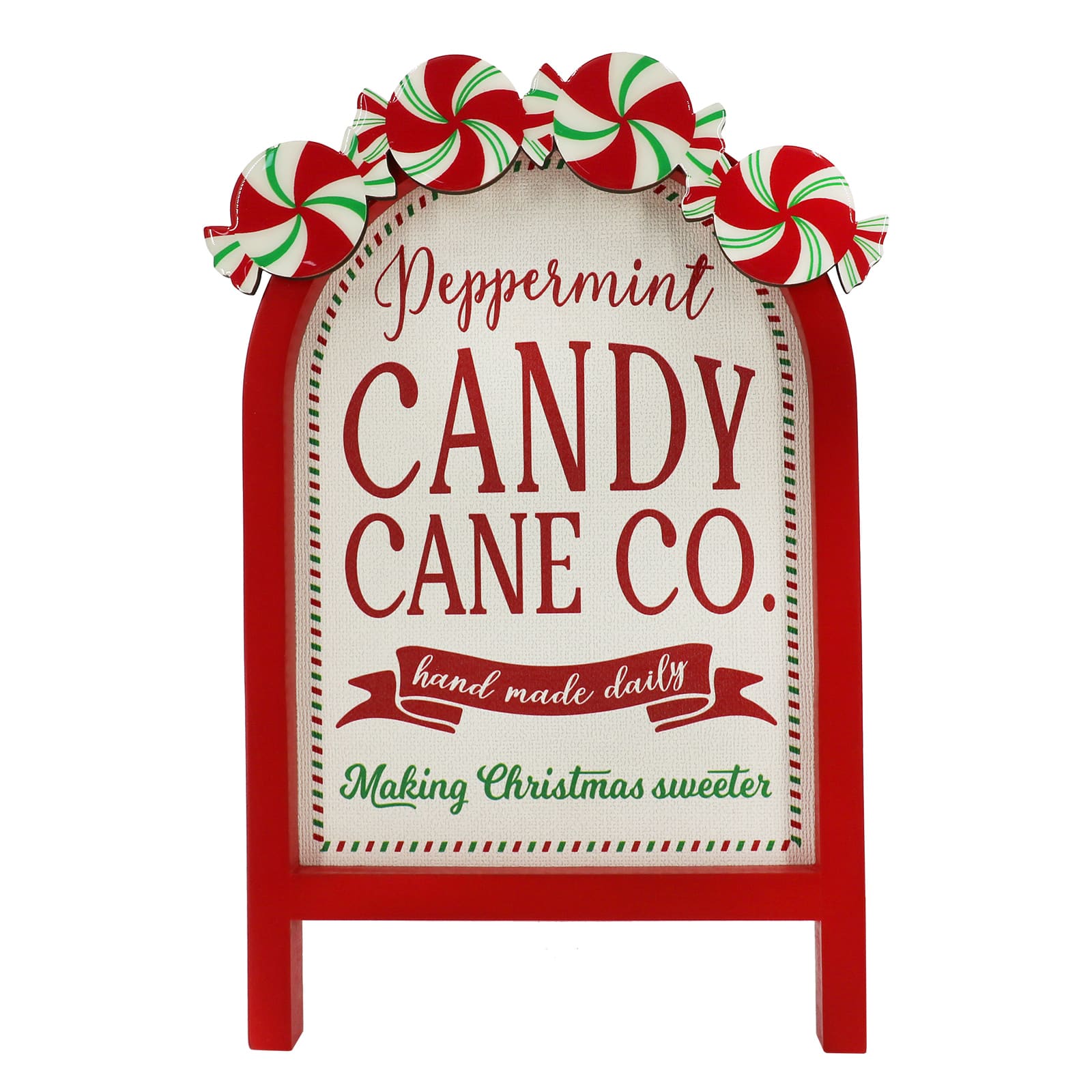 10.5&#x22; Candy Cane Co. Sign Tabletop D&#xE9;cor by Ashland&#xAE;
