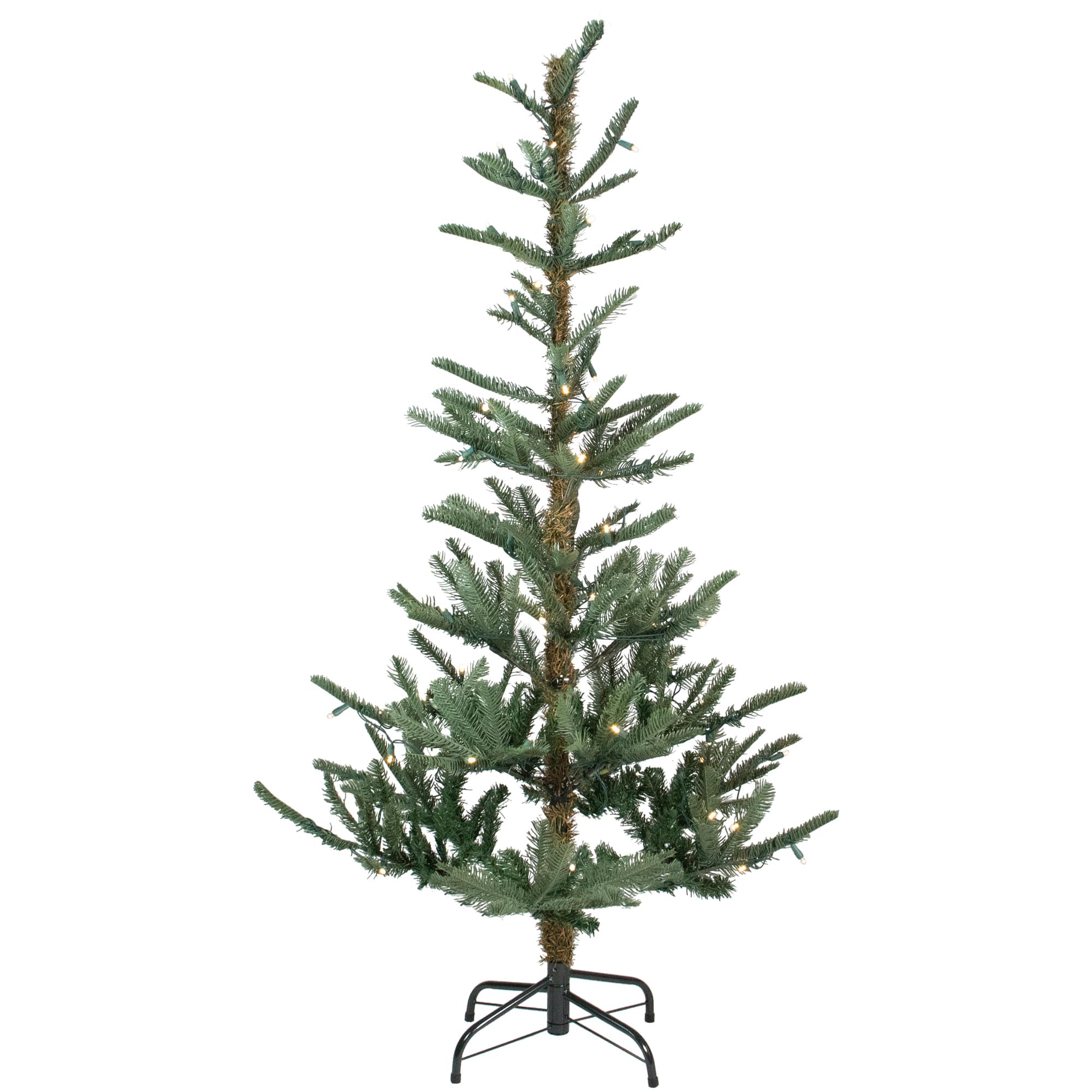 9ft. Pre-Lit Real Touch&#x2122; Nordmann Fir Slim Artificial Christmas Tree, Warm Clear LED Lights
