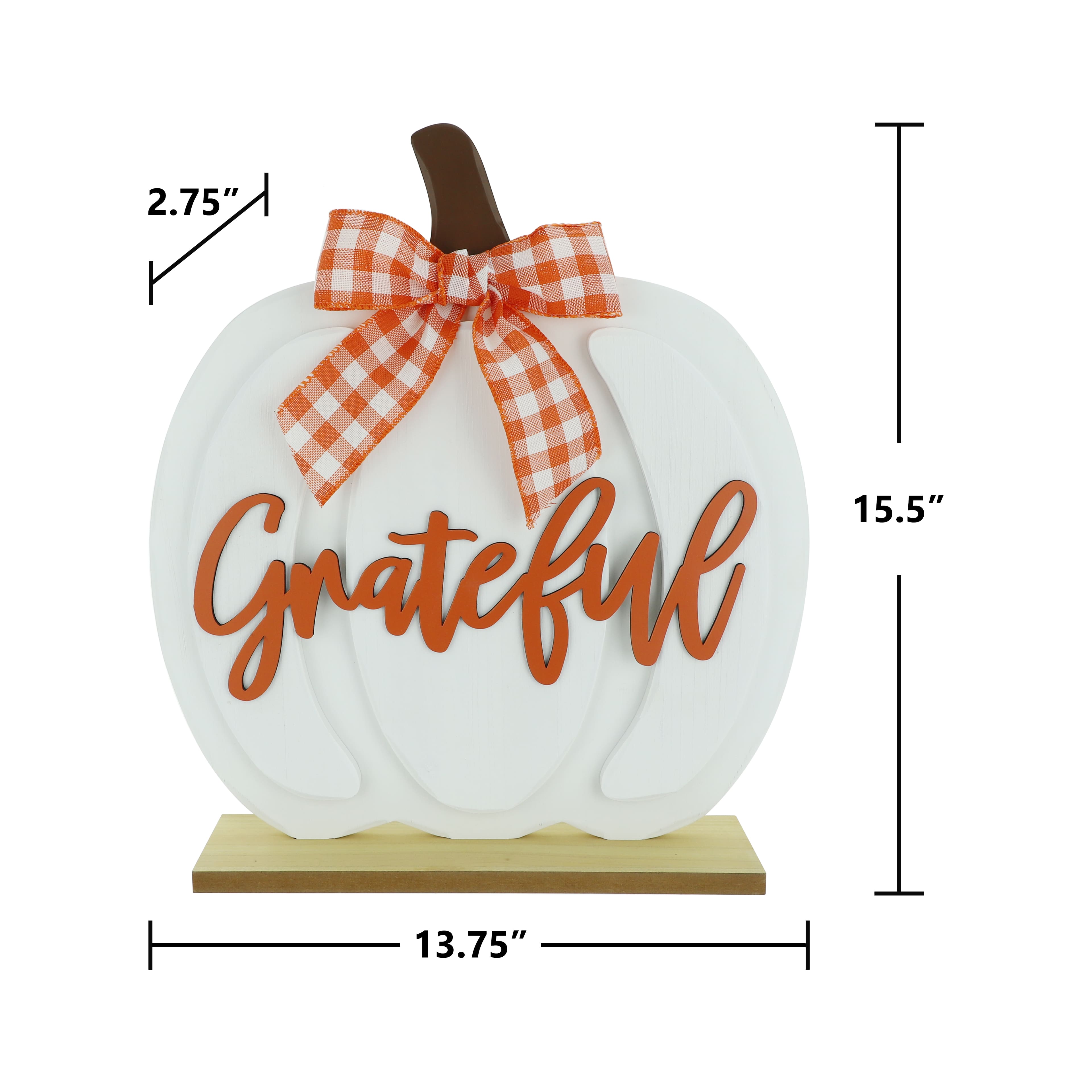15.5&#x22; Grateful Pumpkin with Ribbon Tabletop D&#xE9;cor by Ashland&#xAE;