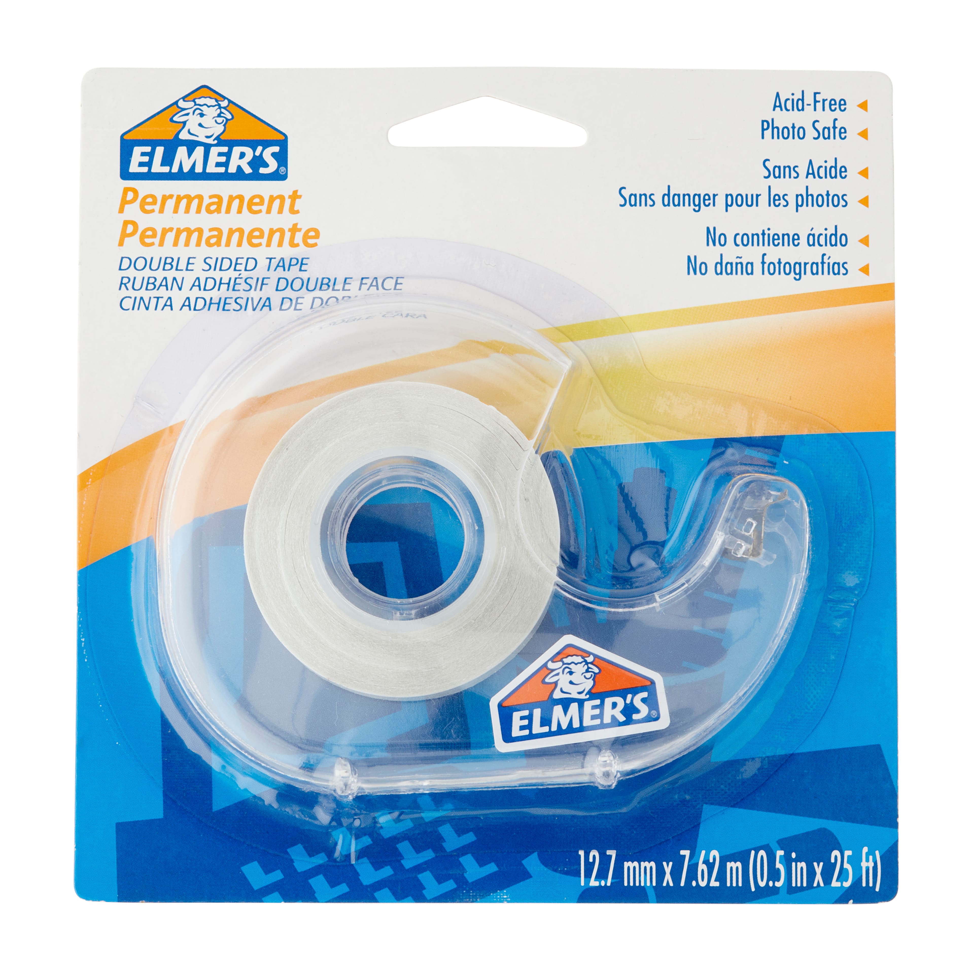 Elmer's Permanent Double Sided Tape, Size: 25' x 0.5, Clear