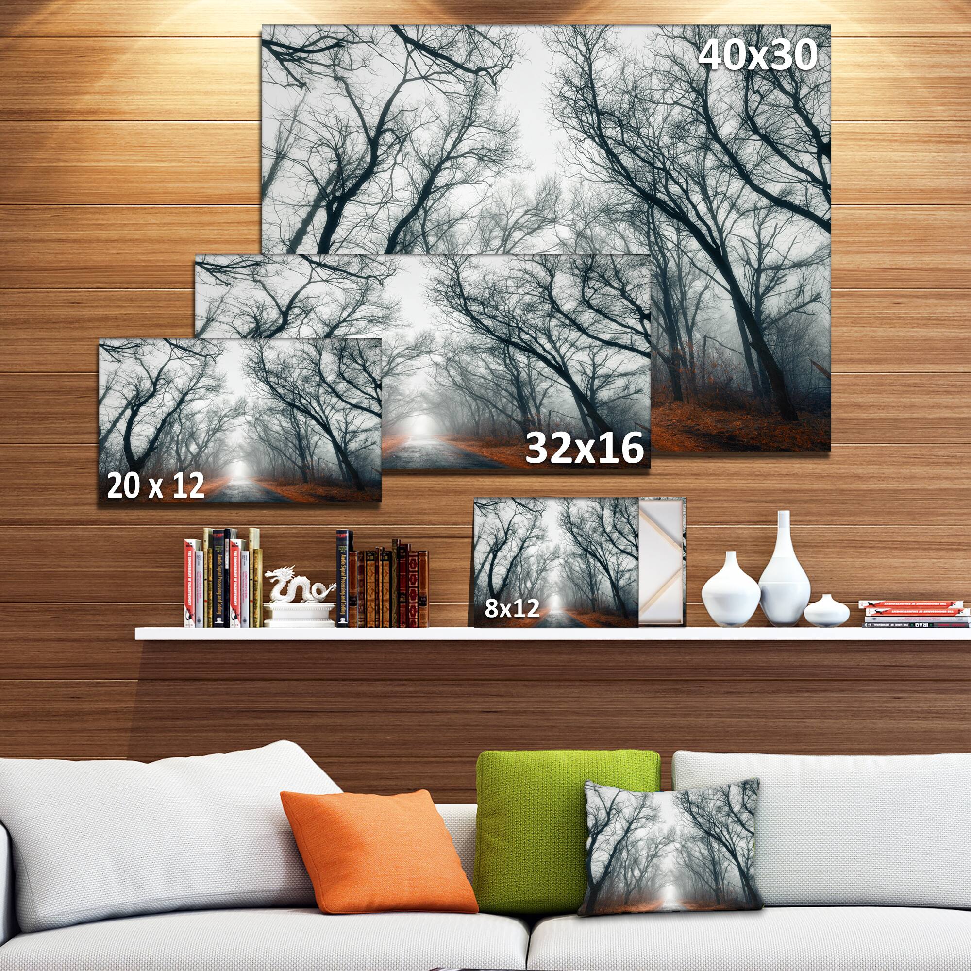 Designart - Mystic Road in Forest - Landscape Photography Canvas Print