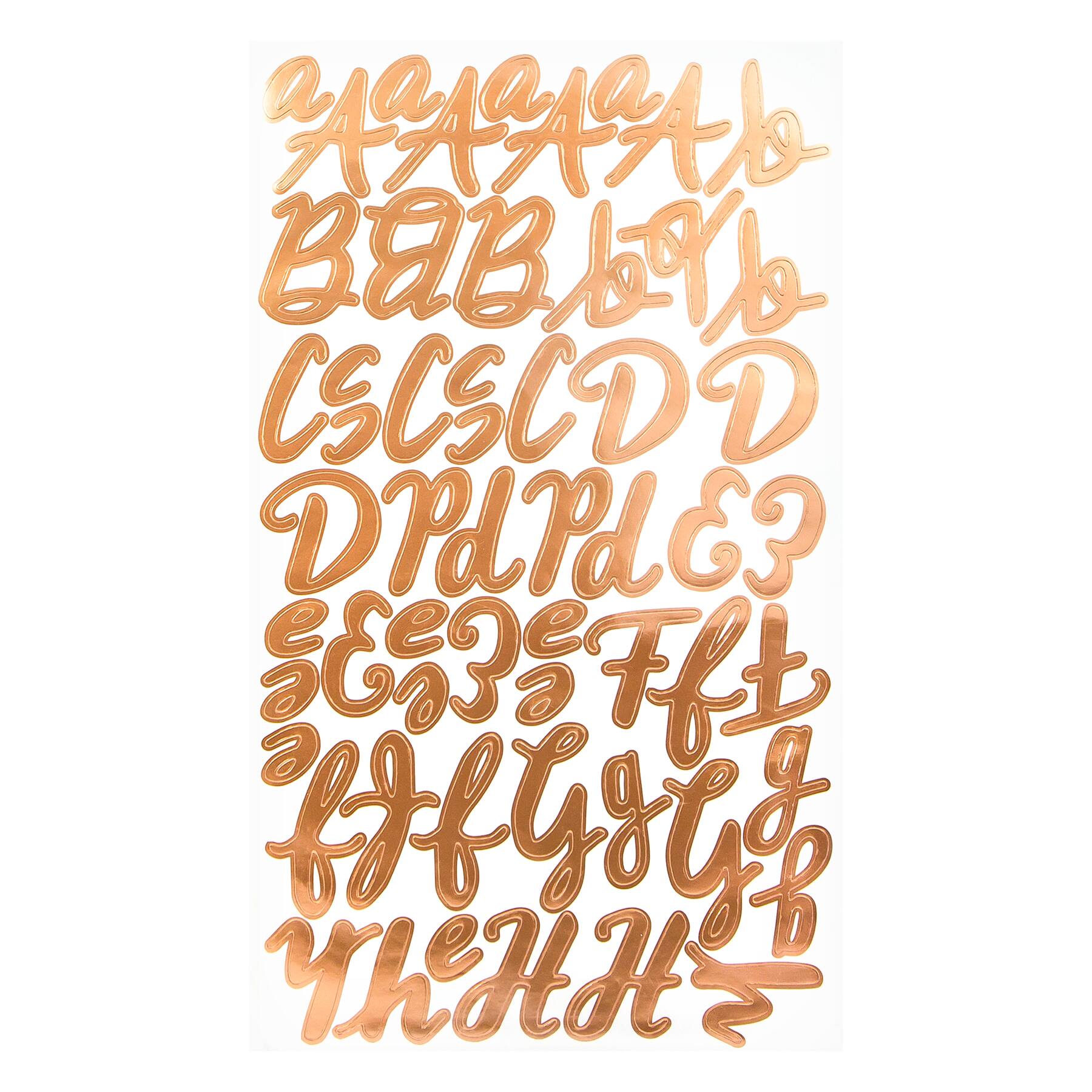 12 Packs: 235 ct. (2,820 total) Rose Gold Handwritten Alphabet Stickers by Recollections™