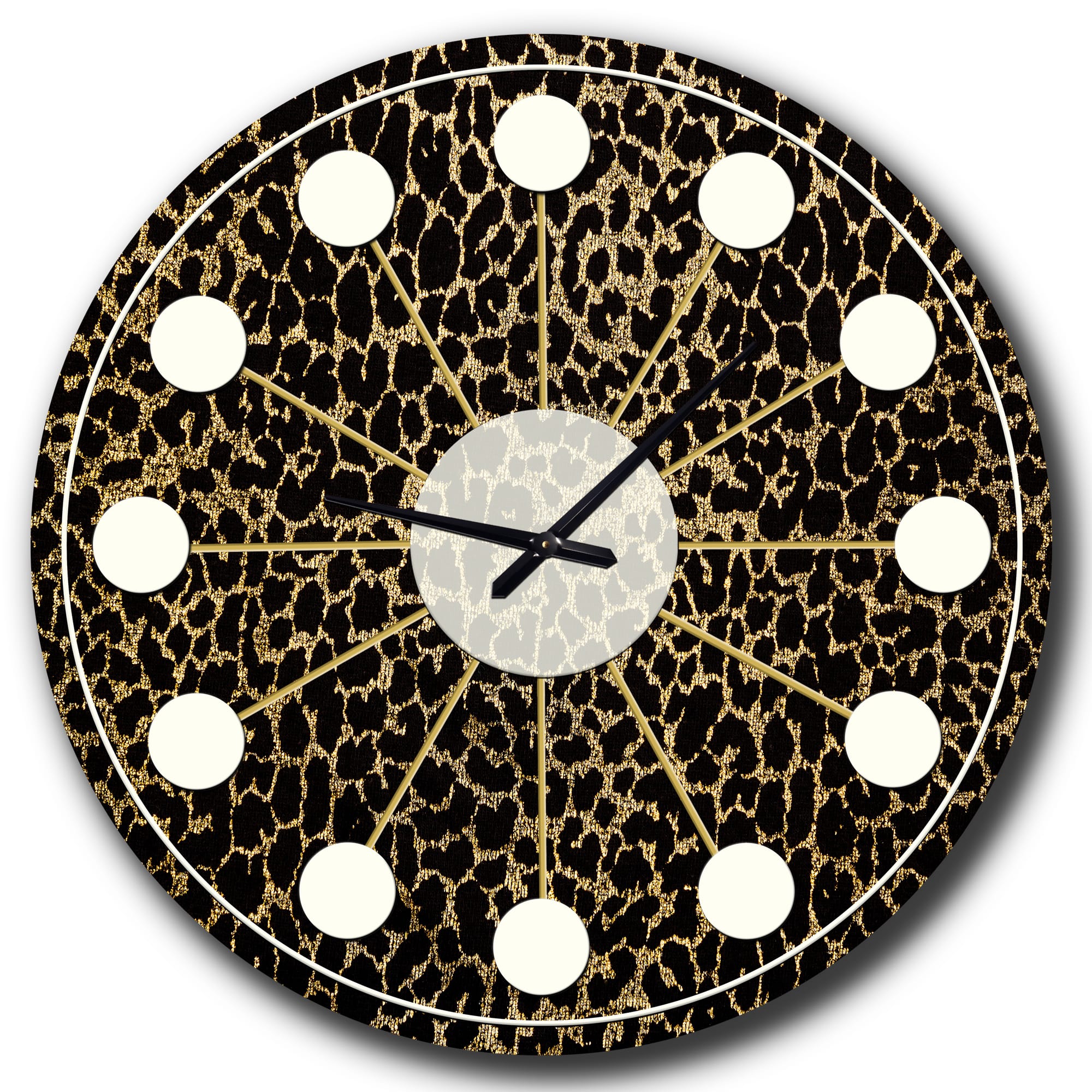 Designart 'Leopard Fur Safari V Mid-Century Modern Wall Clock