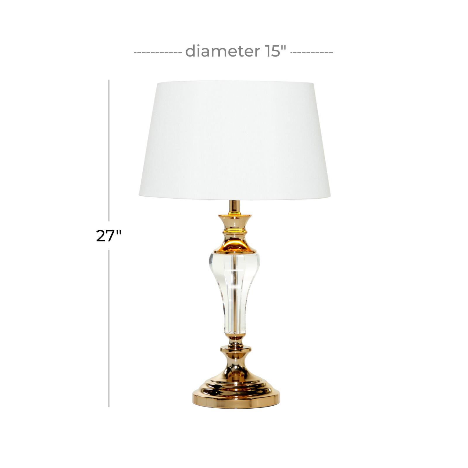 Gold Glass Glam Table Lamp, 27" x 15" x 15"