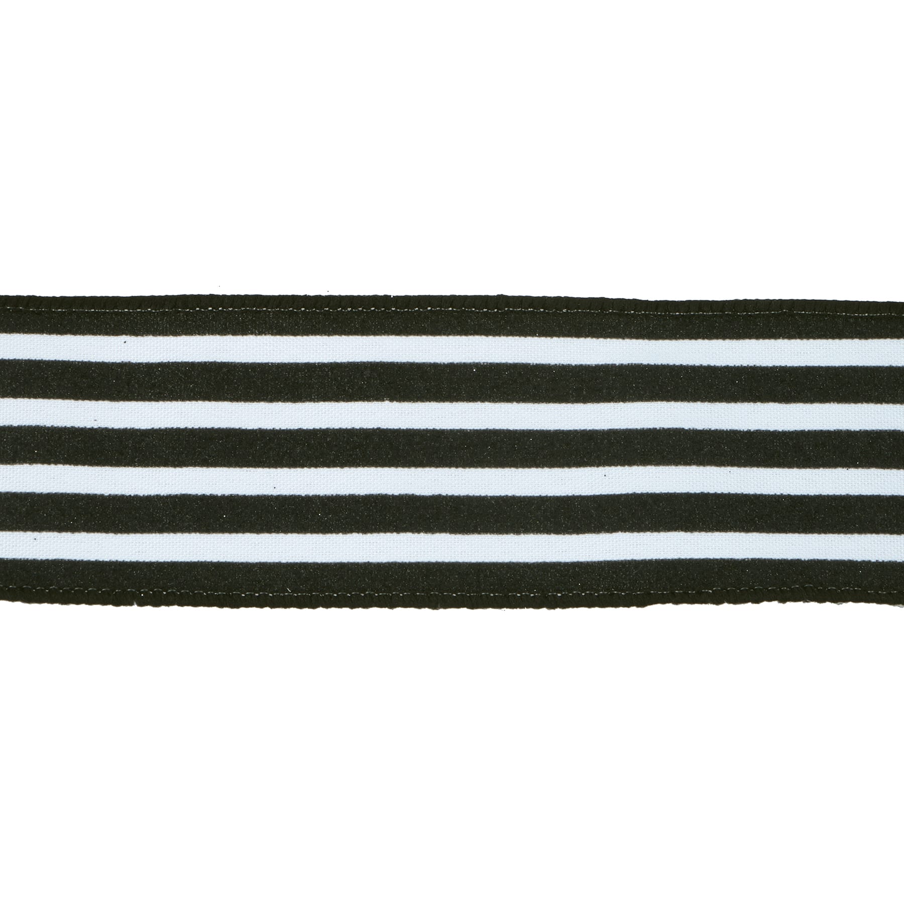 2.5&#x22; x 20ft. Black &#x26; White Stripes Wired Ribbon by Celebrate It&#xAE; Halloween