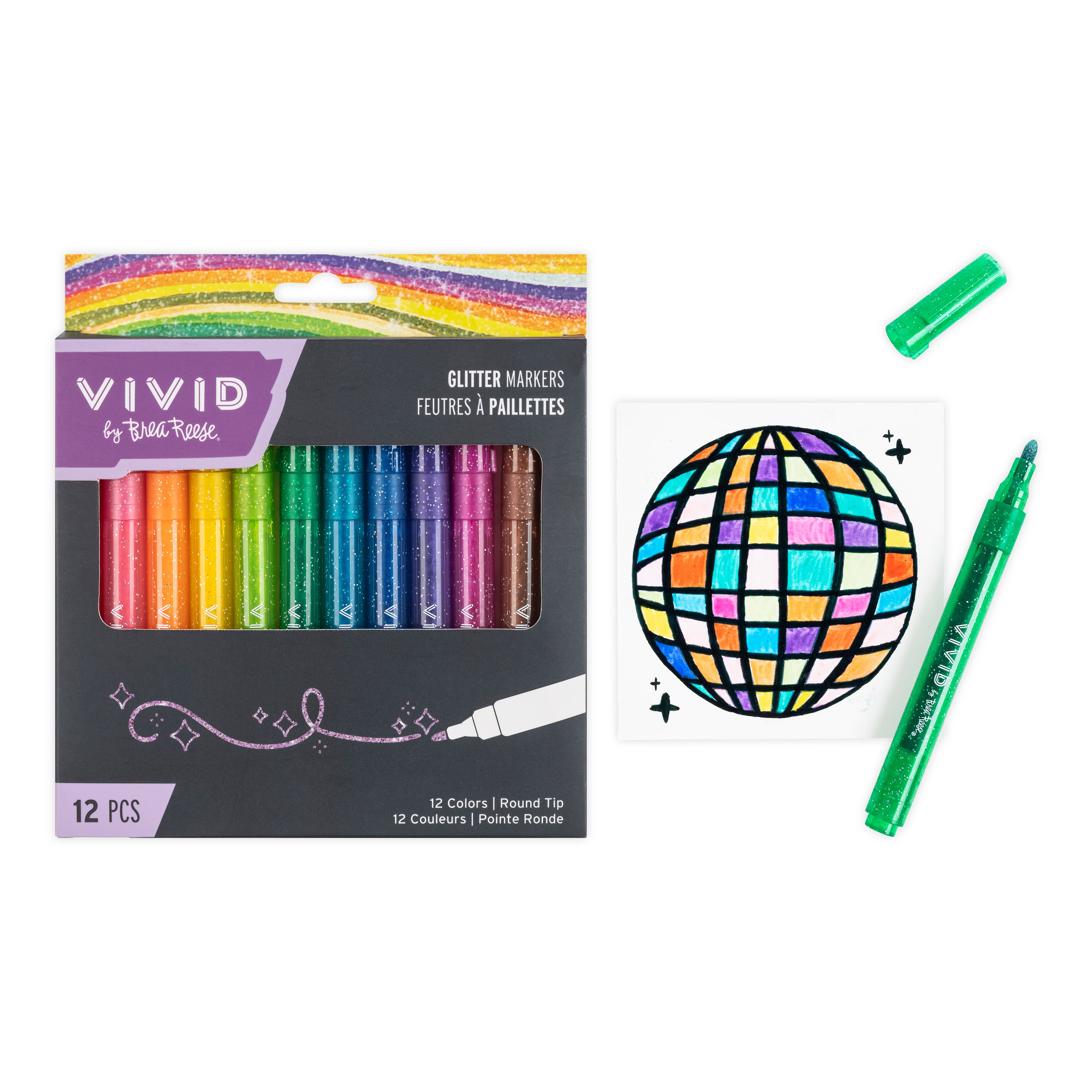 VIVID by Brea Reese&#xAE; Glitter Markers Set