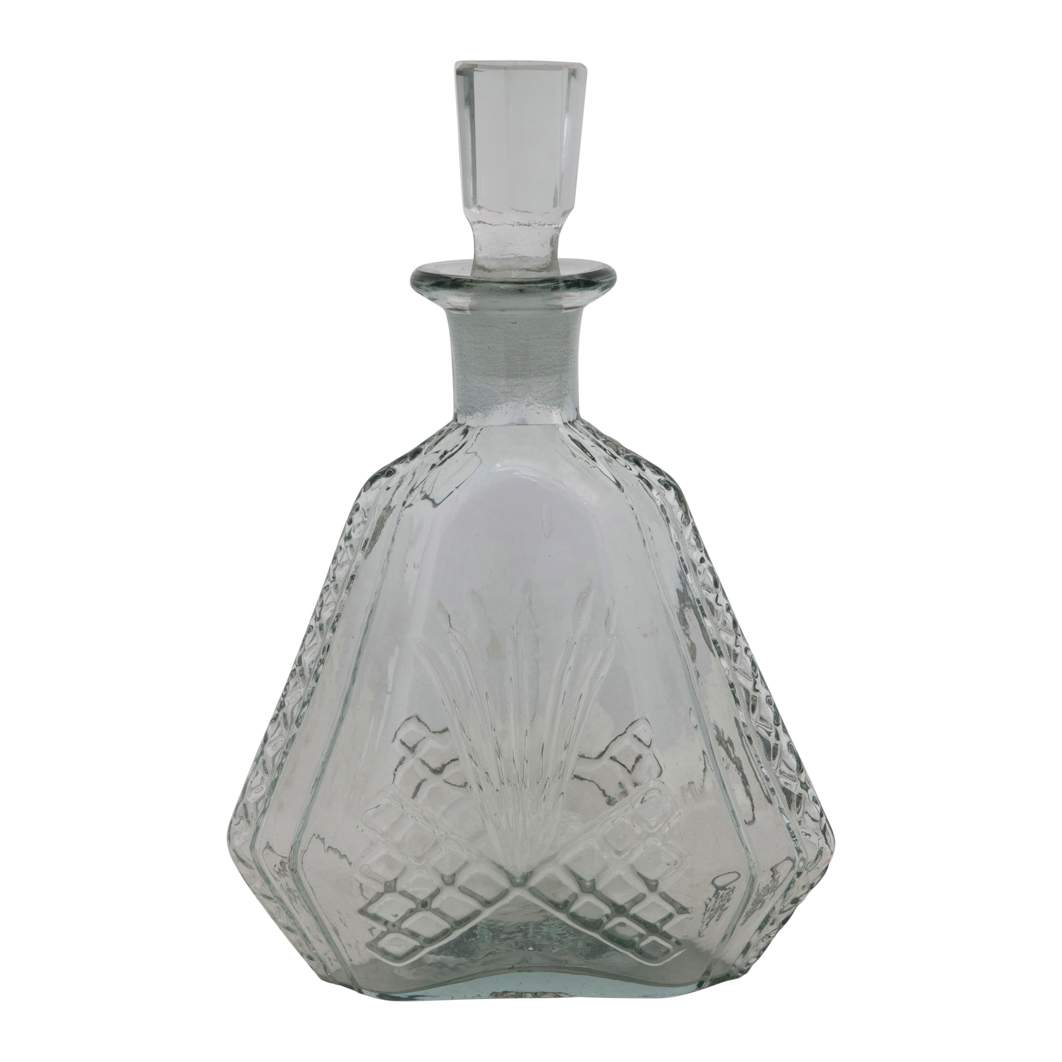 10&#x22; clear Etched Glass Decanter