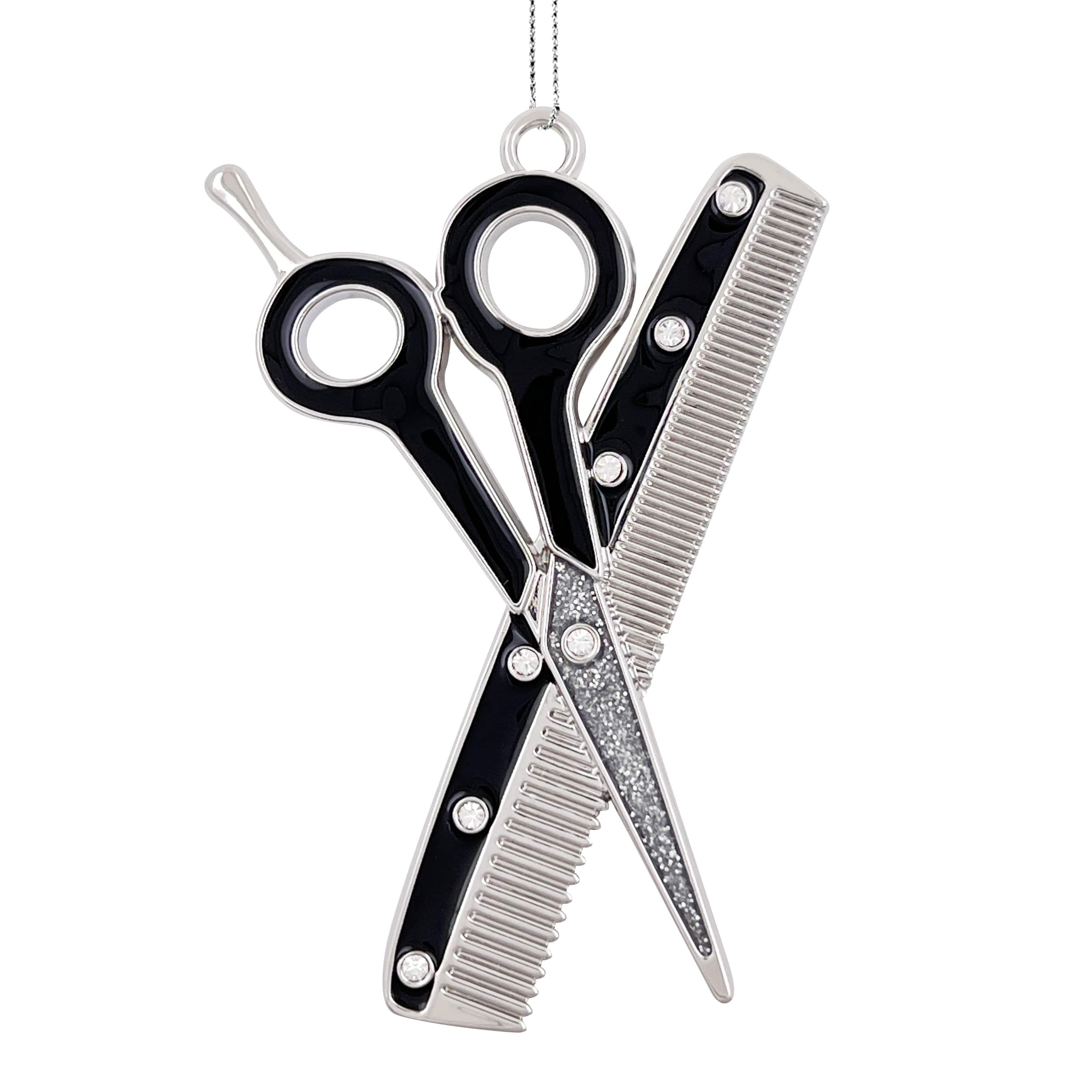 3.25&#x22; Salon Scissors &#x26; Comb Enameled Metal Ornament by Ashland&#xAE;