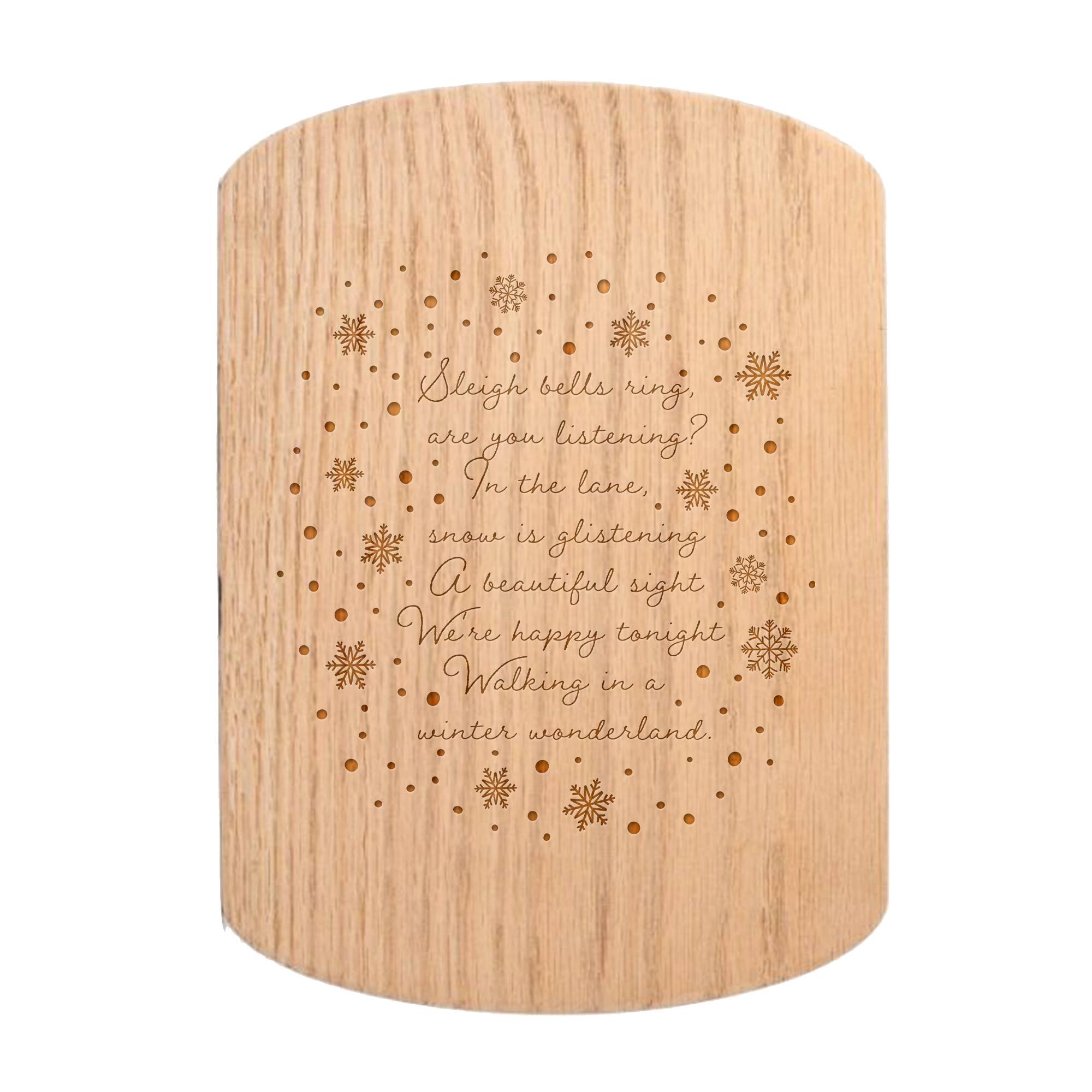 Walking in a Winter Wonderland 11&#x22; x 8&#x22; Redwood Oval Cutting Board