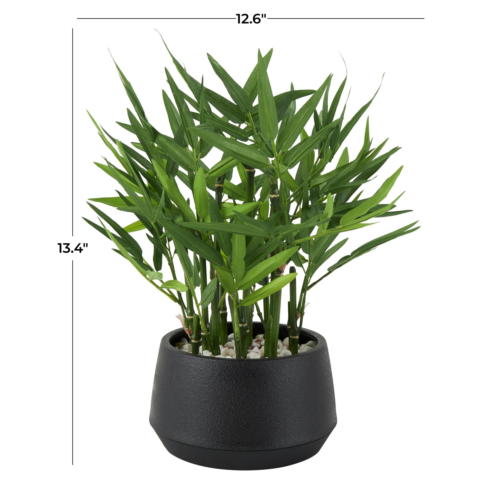 13&#x22; Green Faux Foliage Artificial Plant with Black Pot