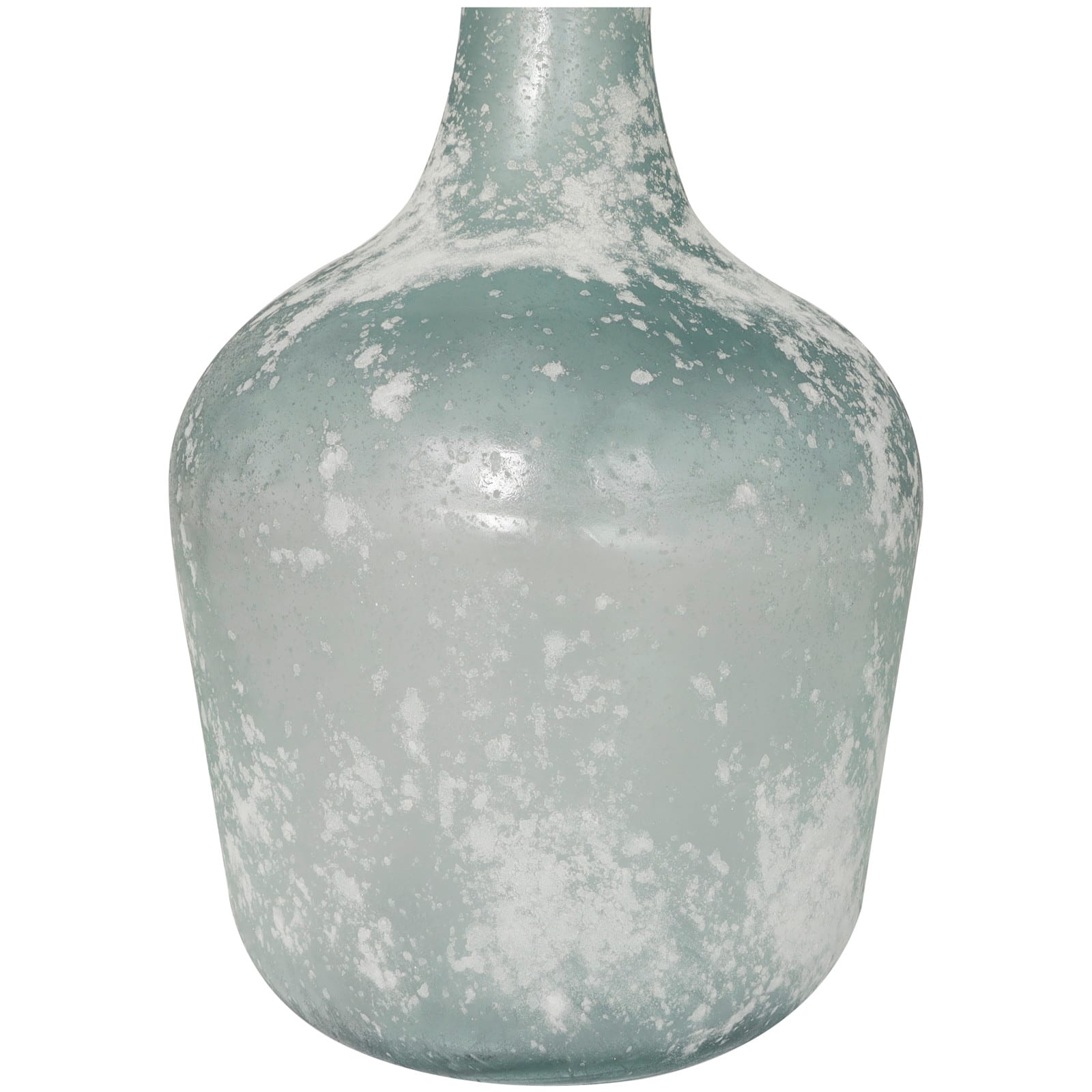 17" Frosted Spanish Bottle Recycled Glass Vase