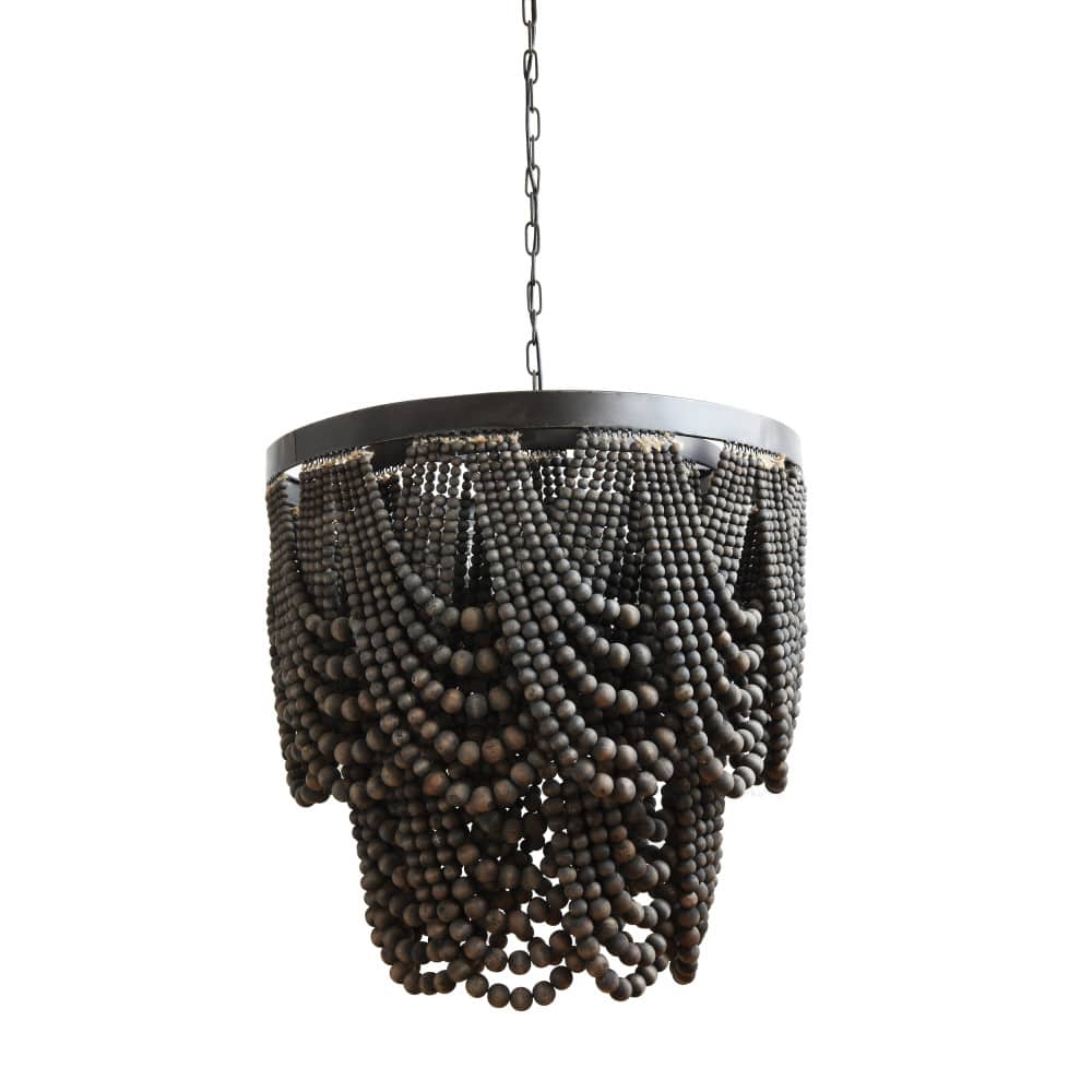 Hello Honey® 27.5" 2-Tier Draped Wood Bead Chandelier