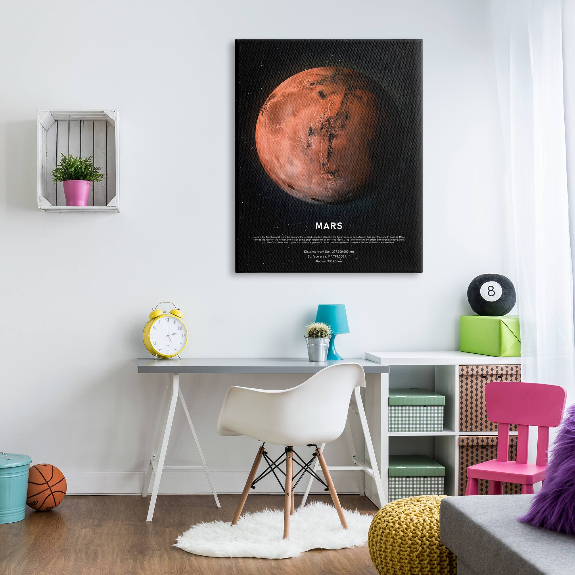 Stupell Industries Mars Red Planet Infographic Astrological Facts Outer Space Canvas Wall Art