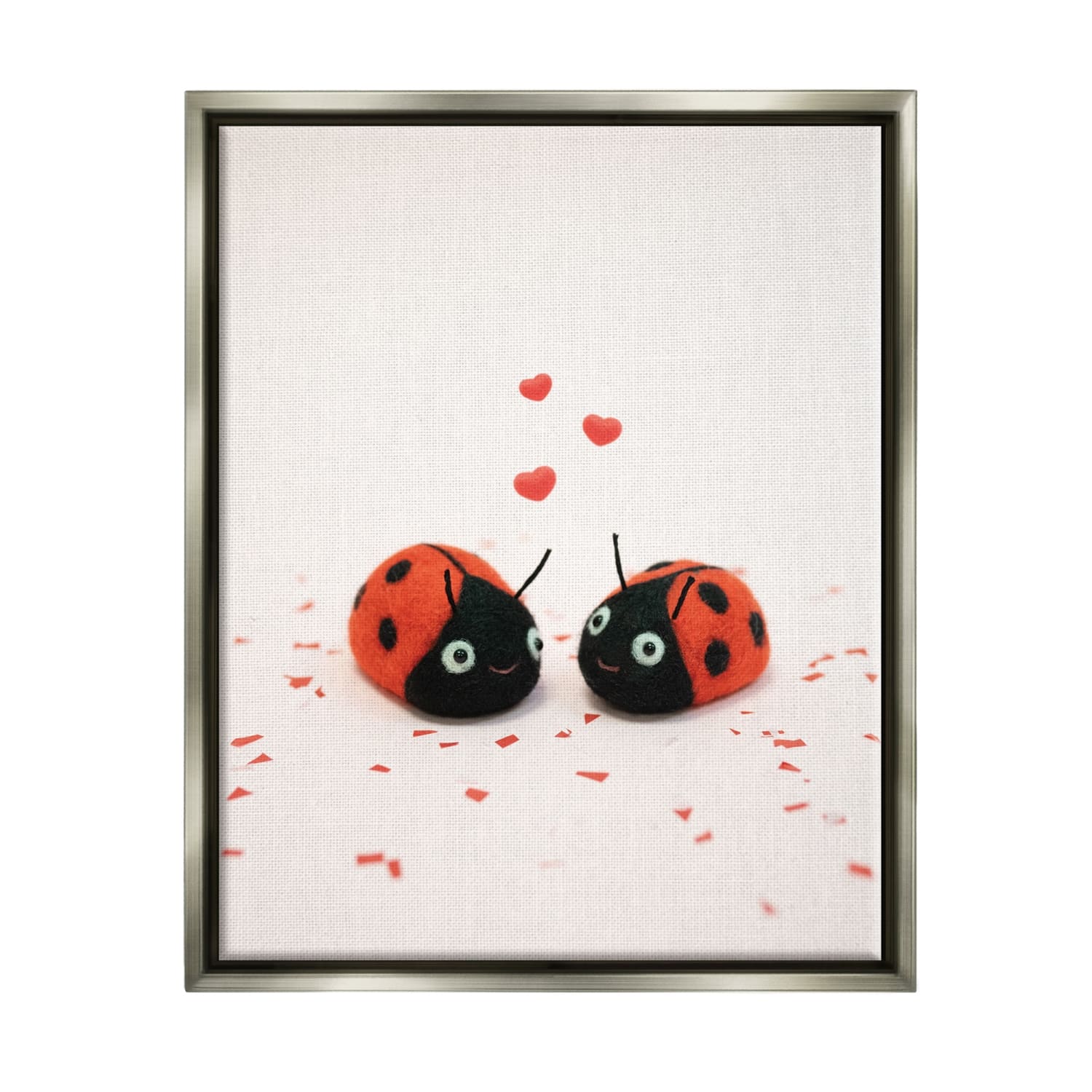 Stupell Industries Ladybugs Valentine's Hearts Floater Framed Art