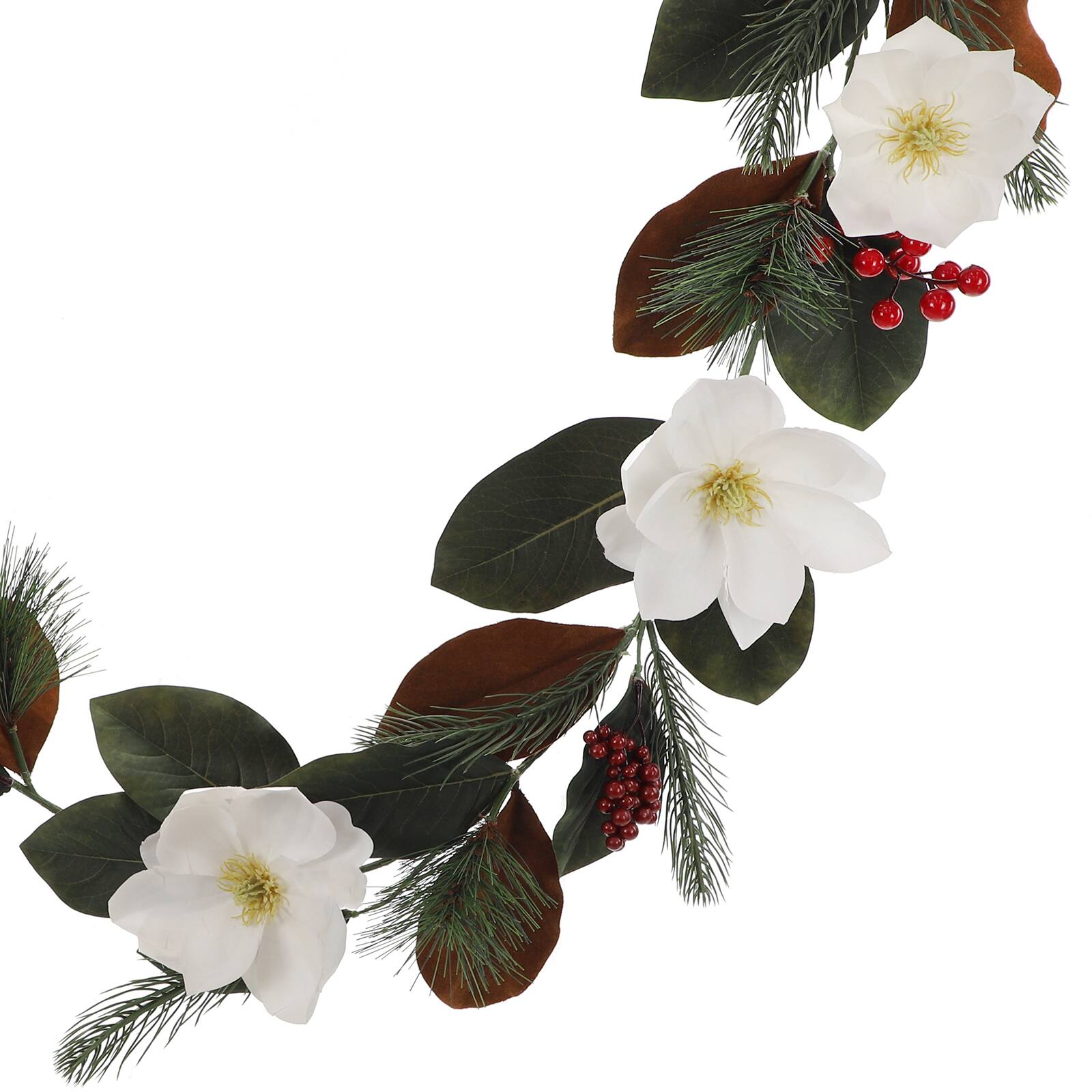 6ft. White Magnolia & Red Berry Garland by Ashland® Decorated Garland
