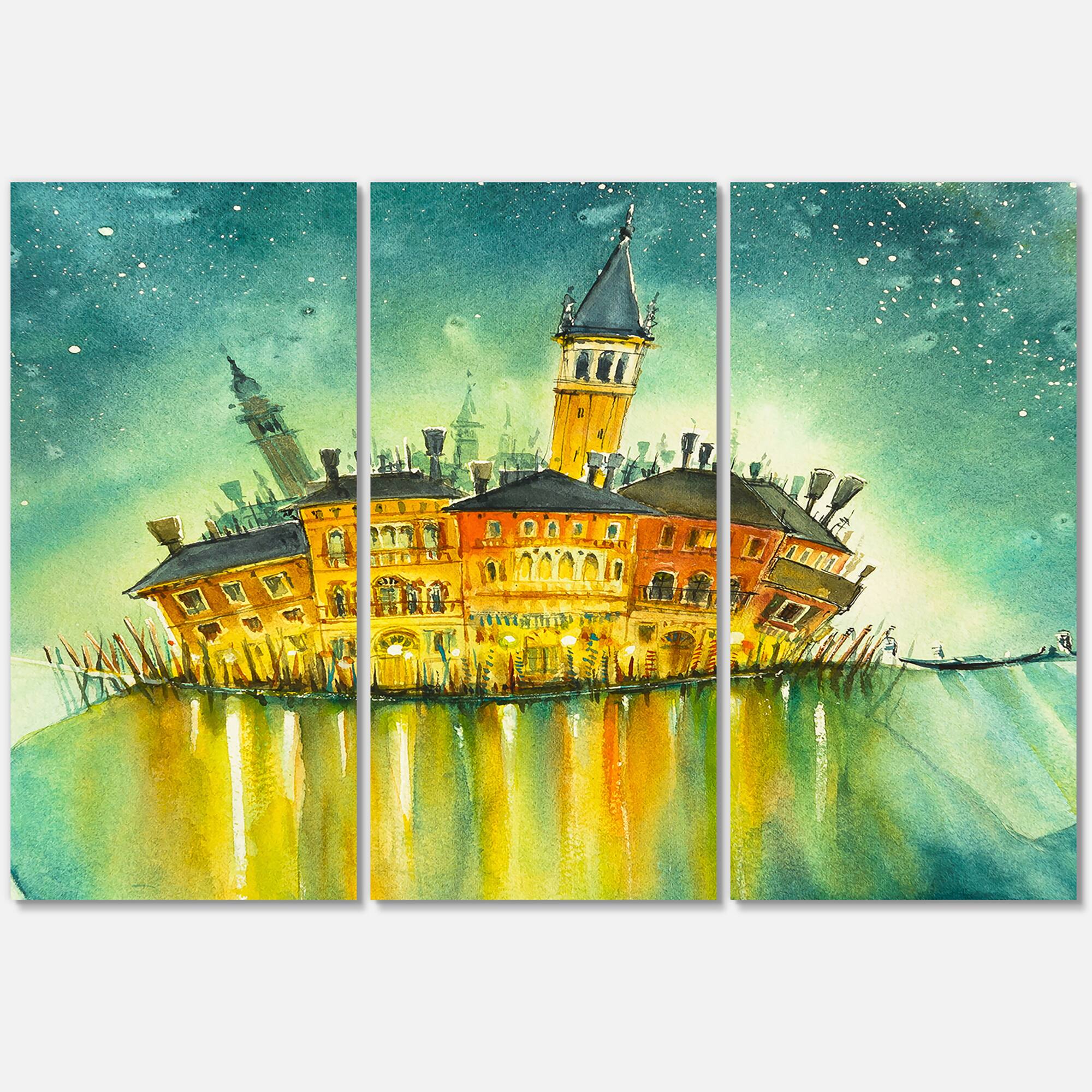 Designart - Idyllic Island of Venice At Night