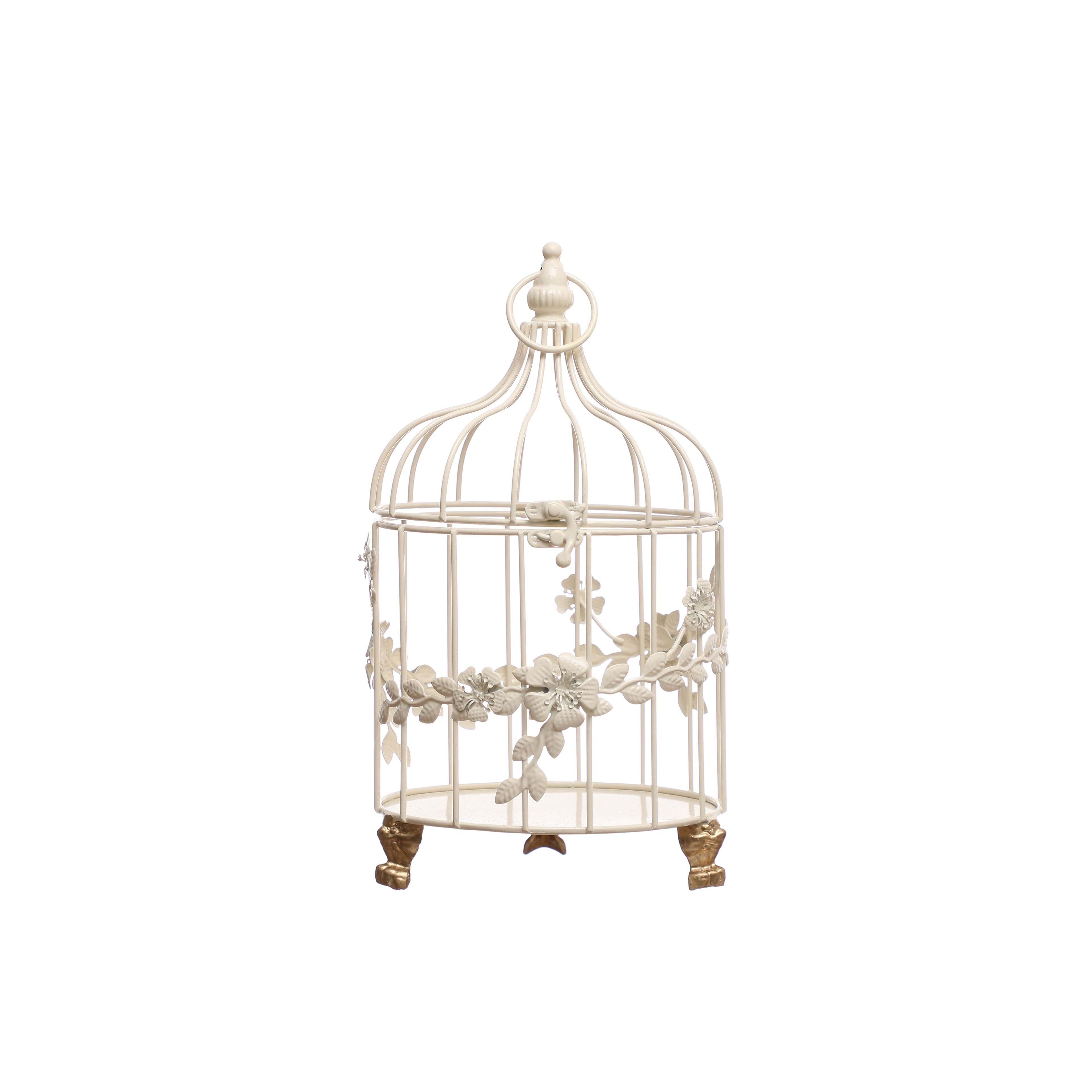 14 White Floral Tabletop Birdcage by Ashland®