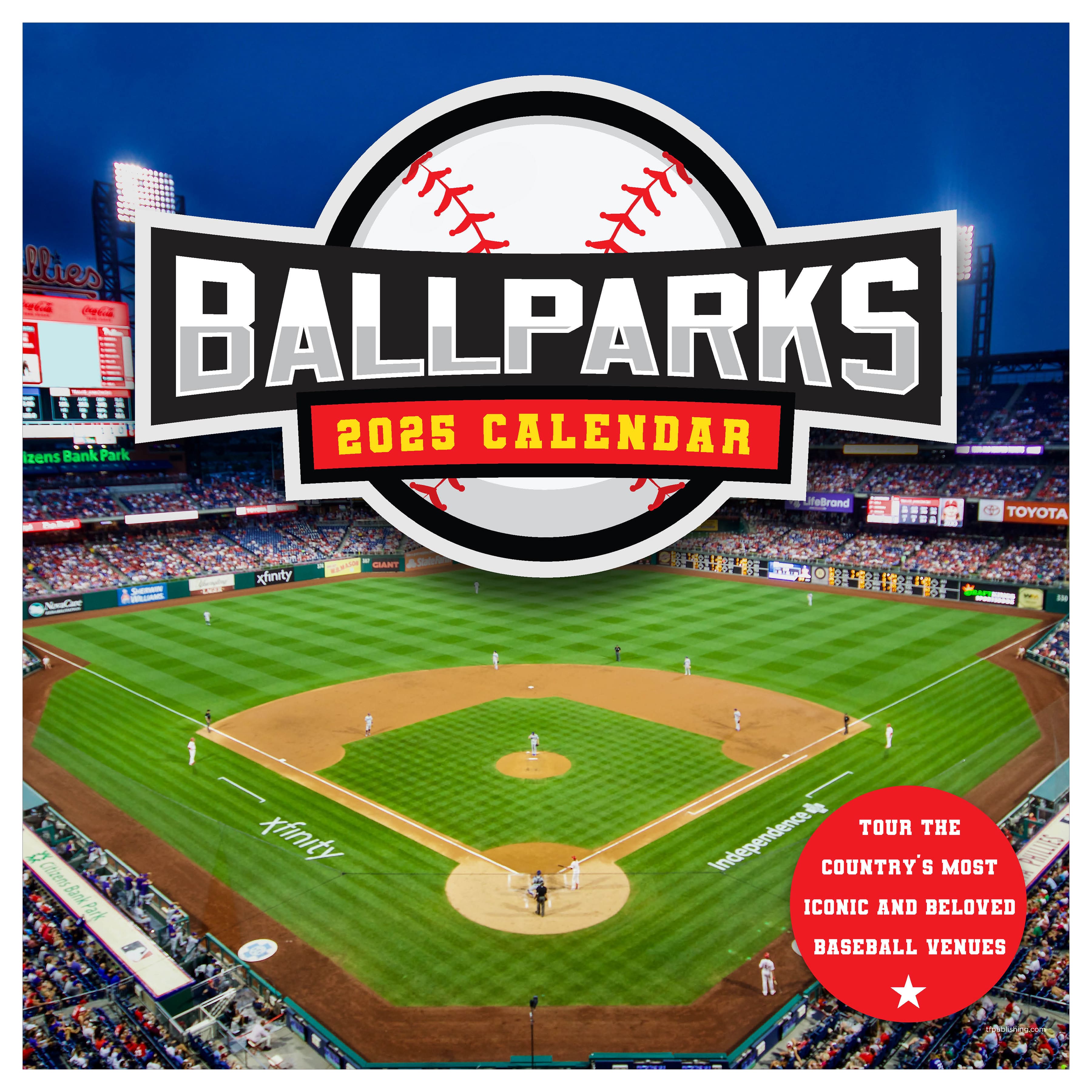 TF Publishing 2025 Ballparks Wall Calendar