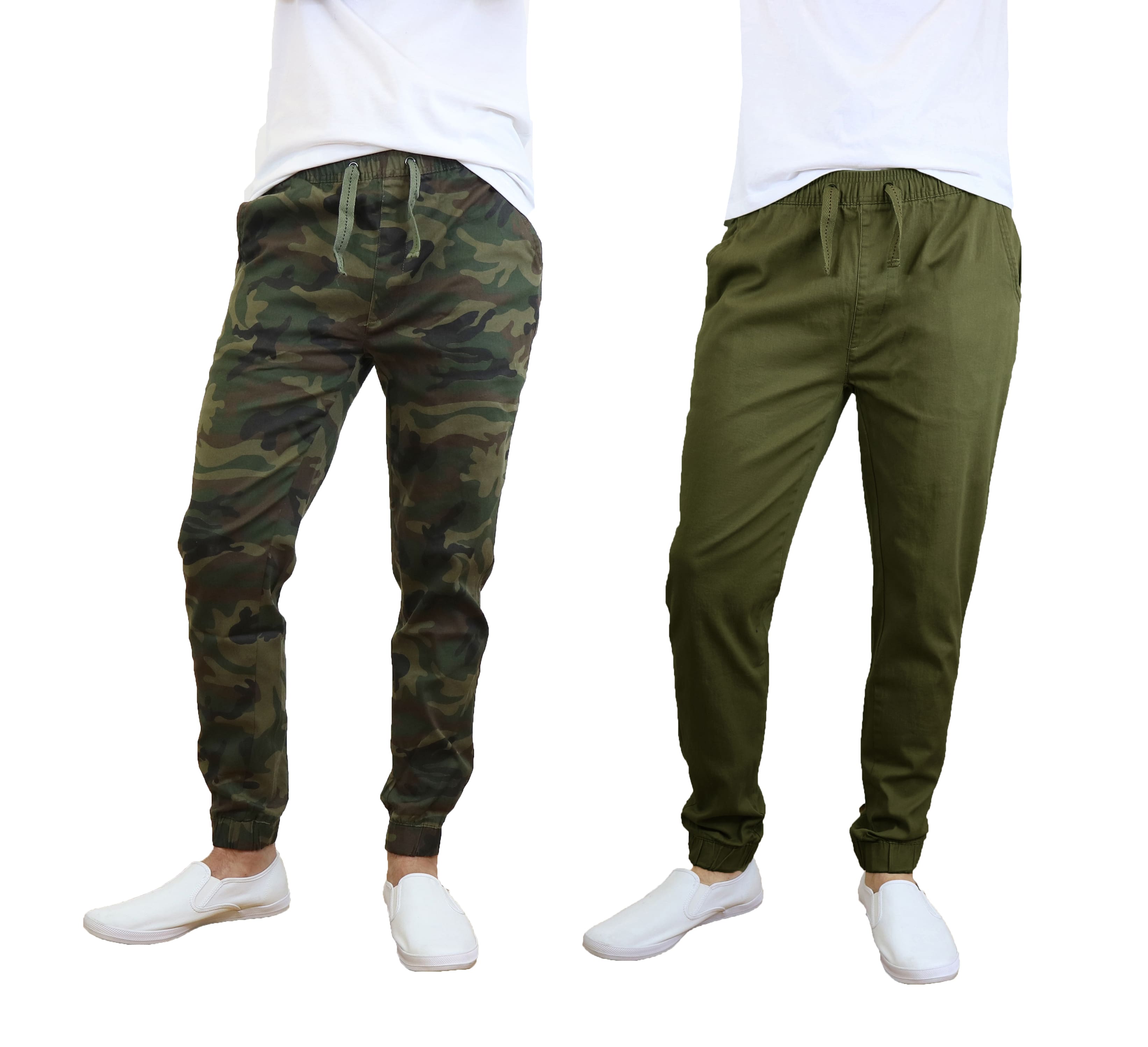 Galaxy By Harvic Slim Fit Basic Stretch Twill Men's Joggers 2 Pack