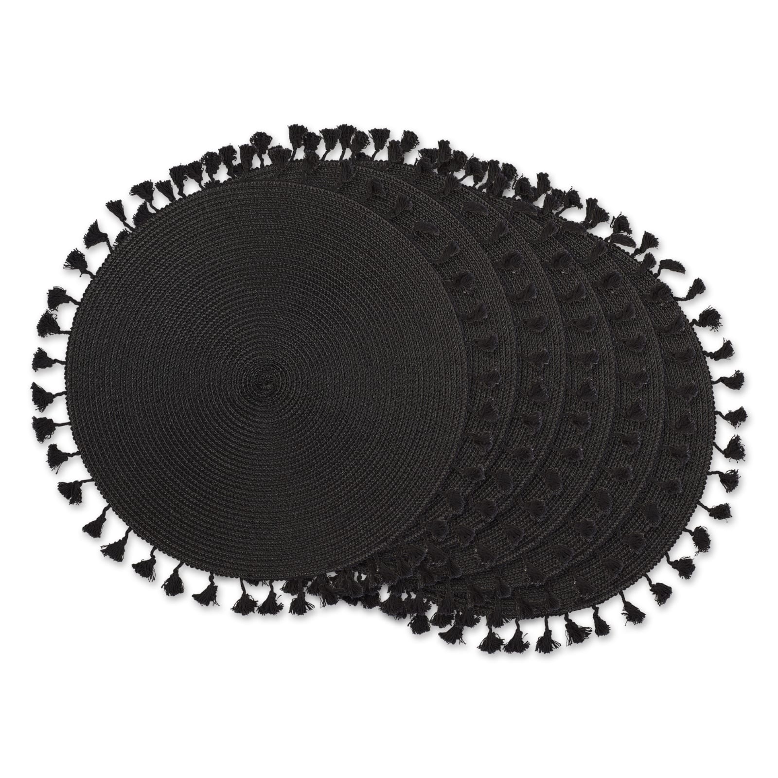 DII® Tassel Fringe Woven Round Placemats, 6ct.