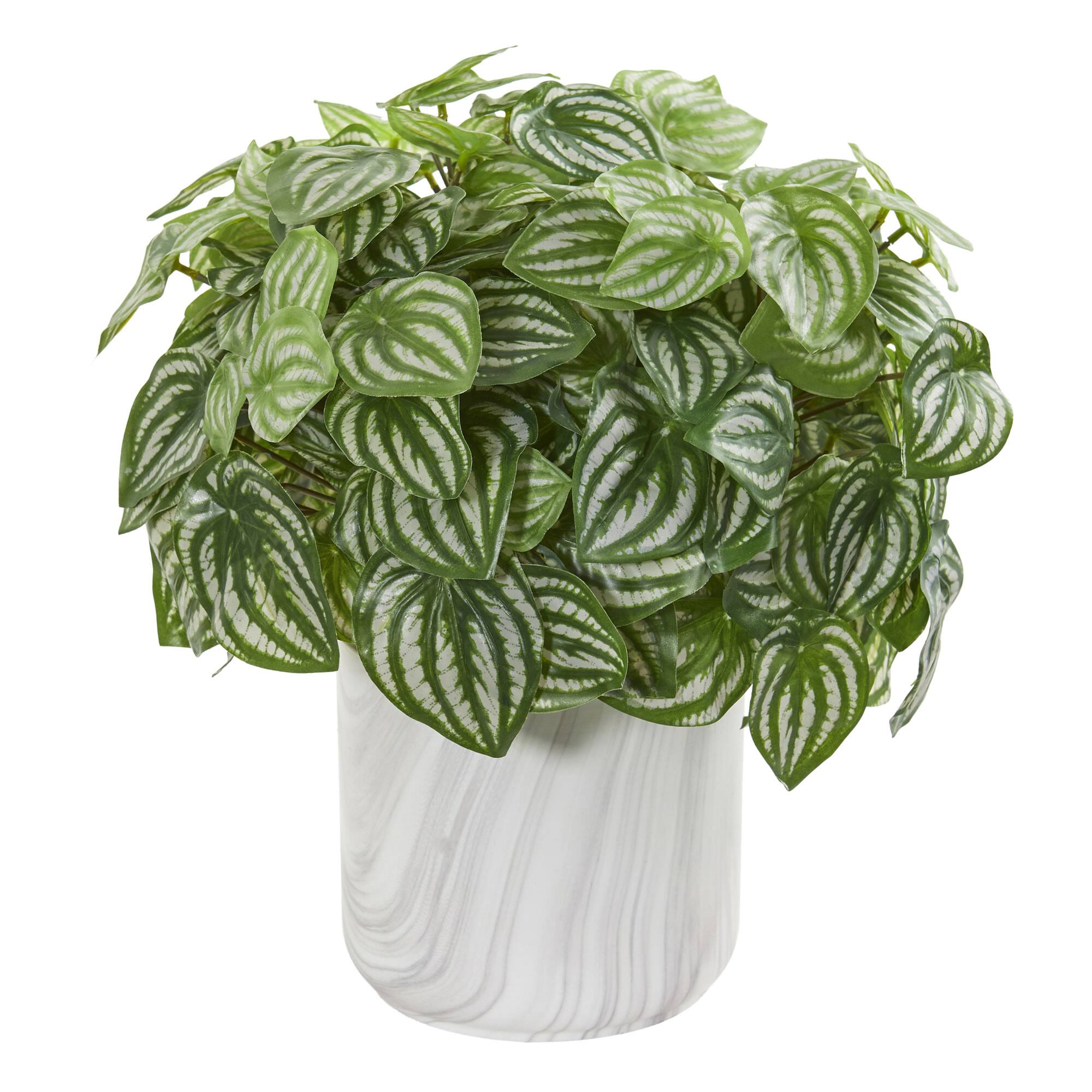 Peperomia Artificial Plant in Marble Finished Vase (Real Touch) Michaels