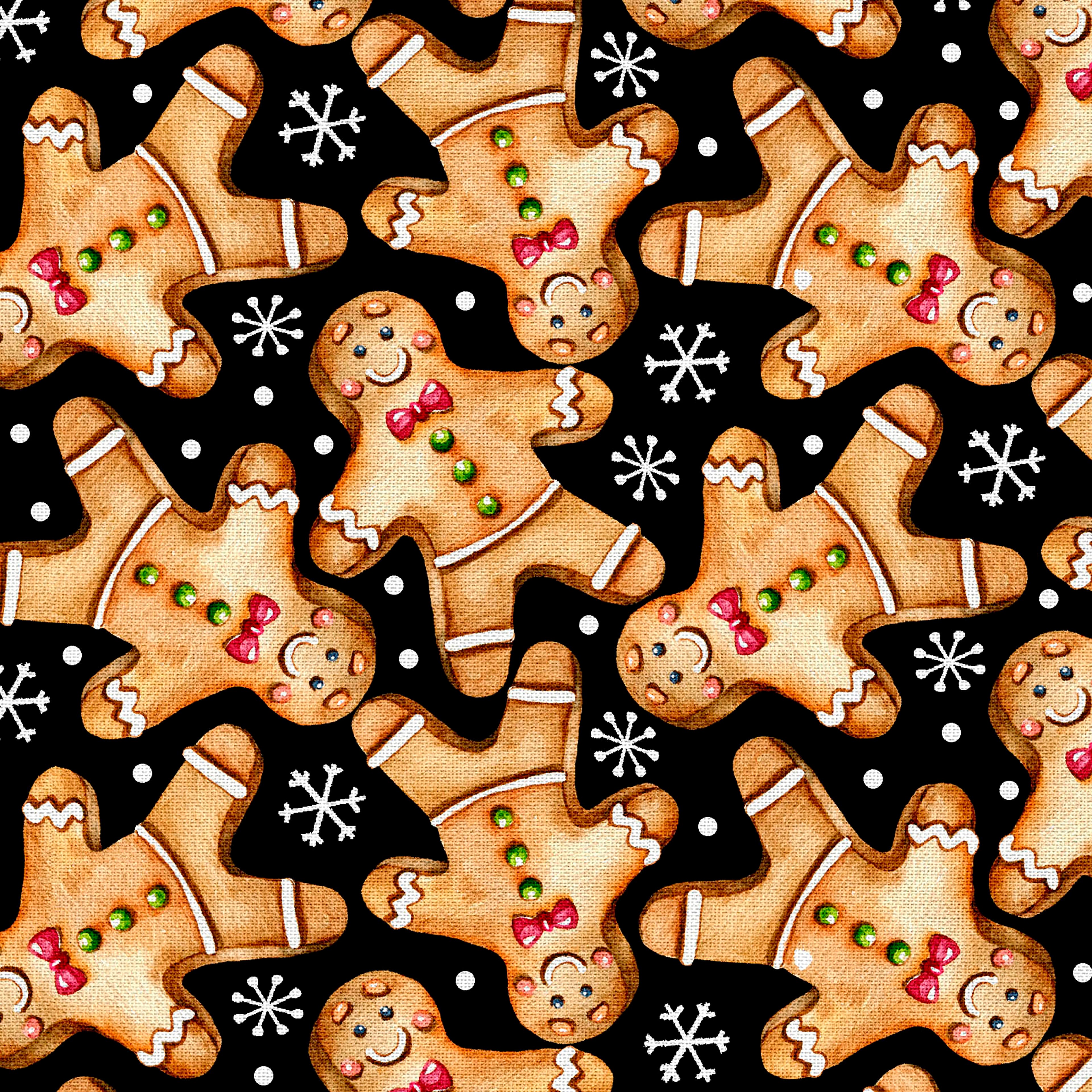 Fabric Editions Gingerbread Cookies Cotton Fabric