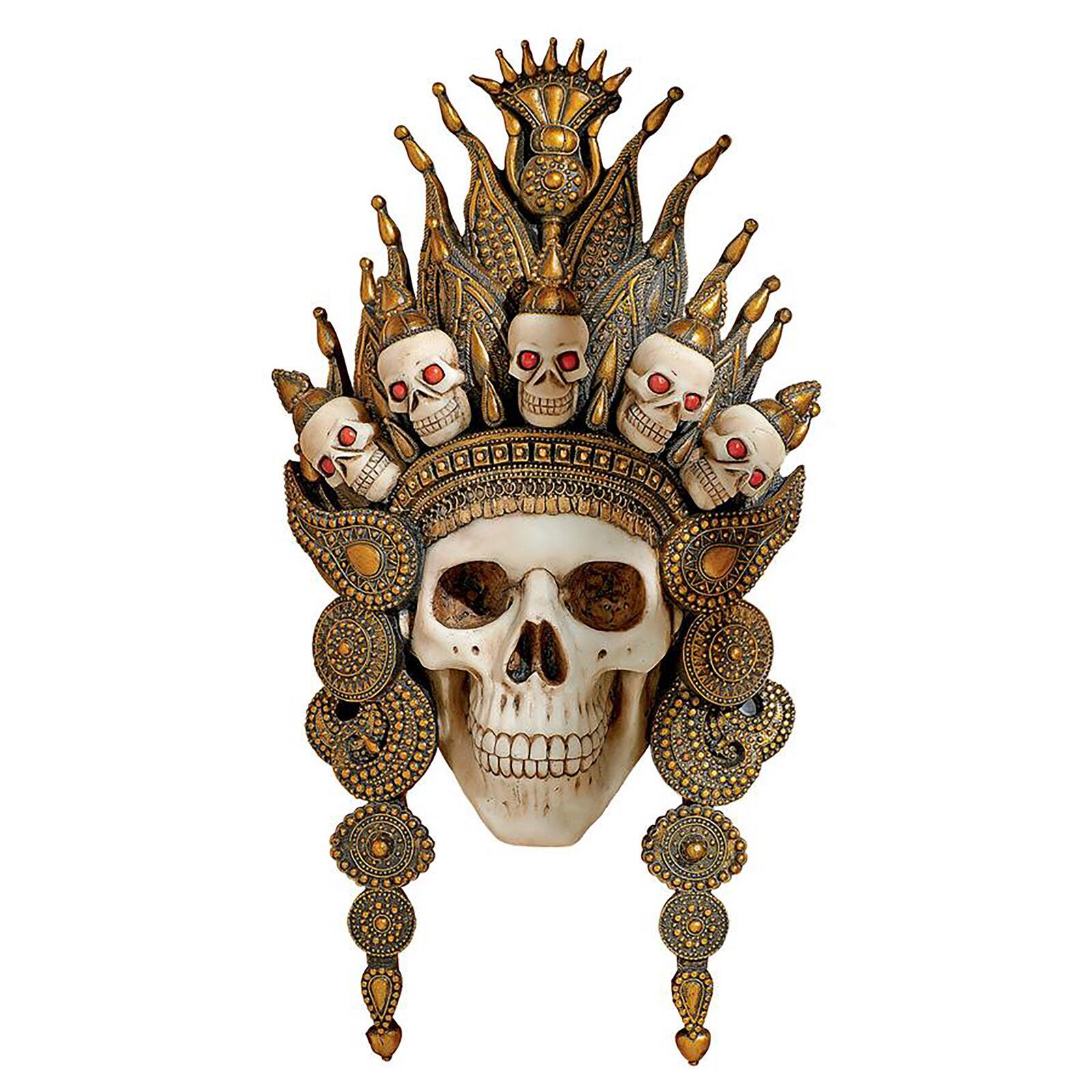 Design Toscano 14" Balinese God of the After Life Sculptural Skull Wall Mas