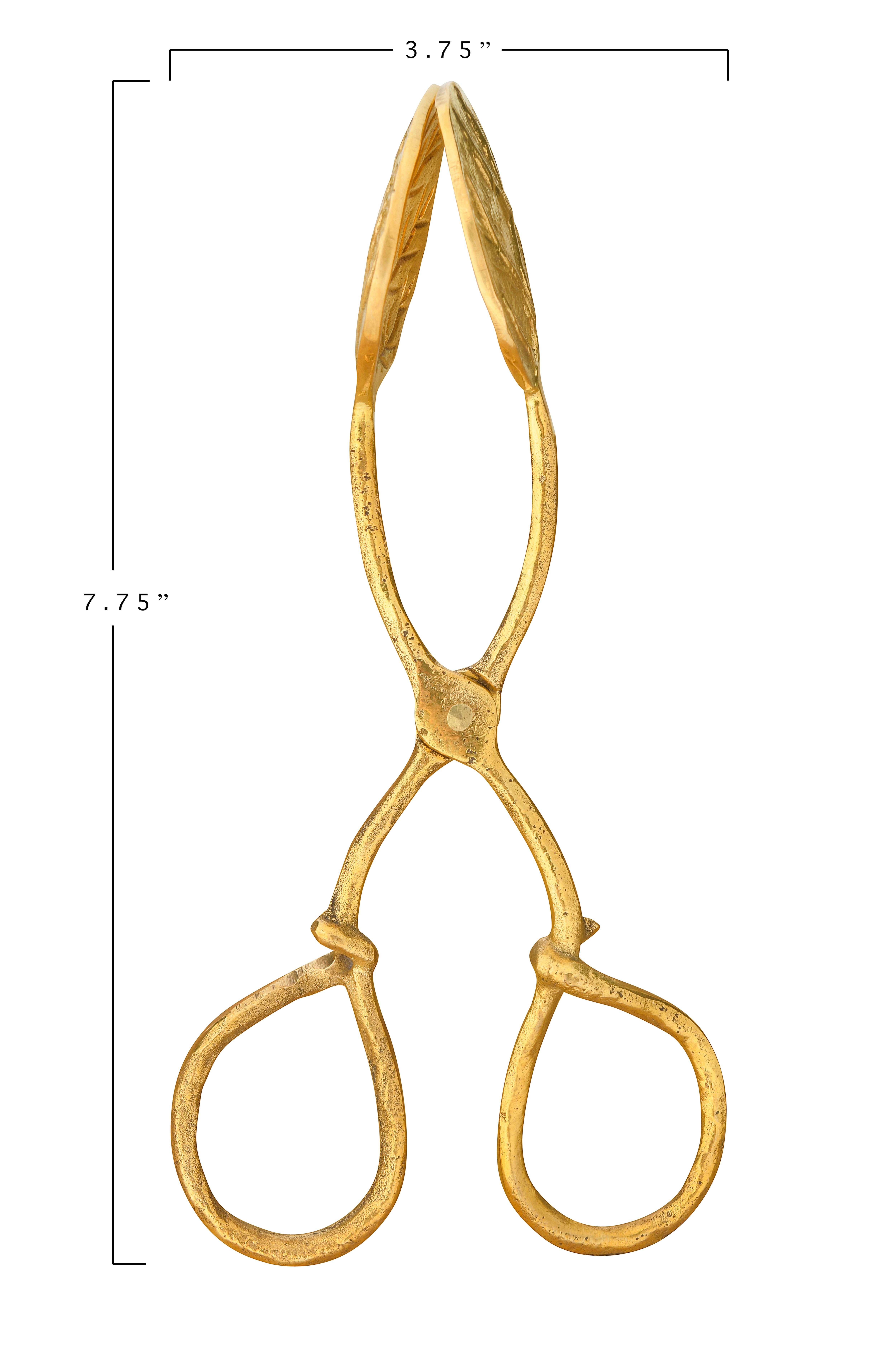 8&#x22; Gold Embossed Leaf Shaped Tongs