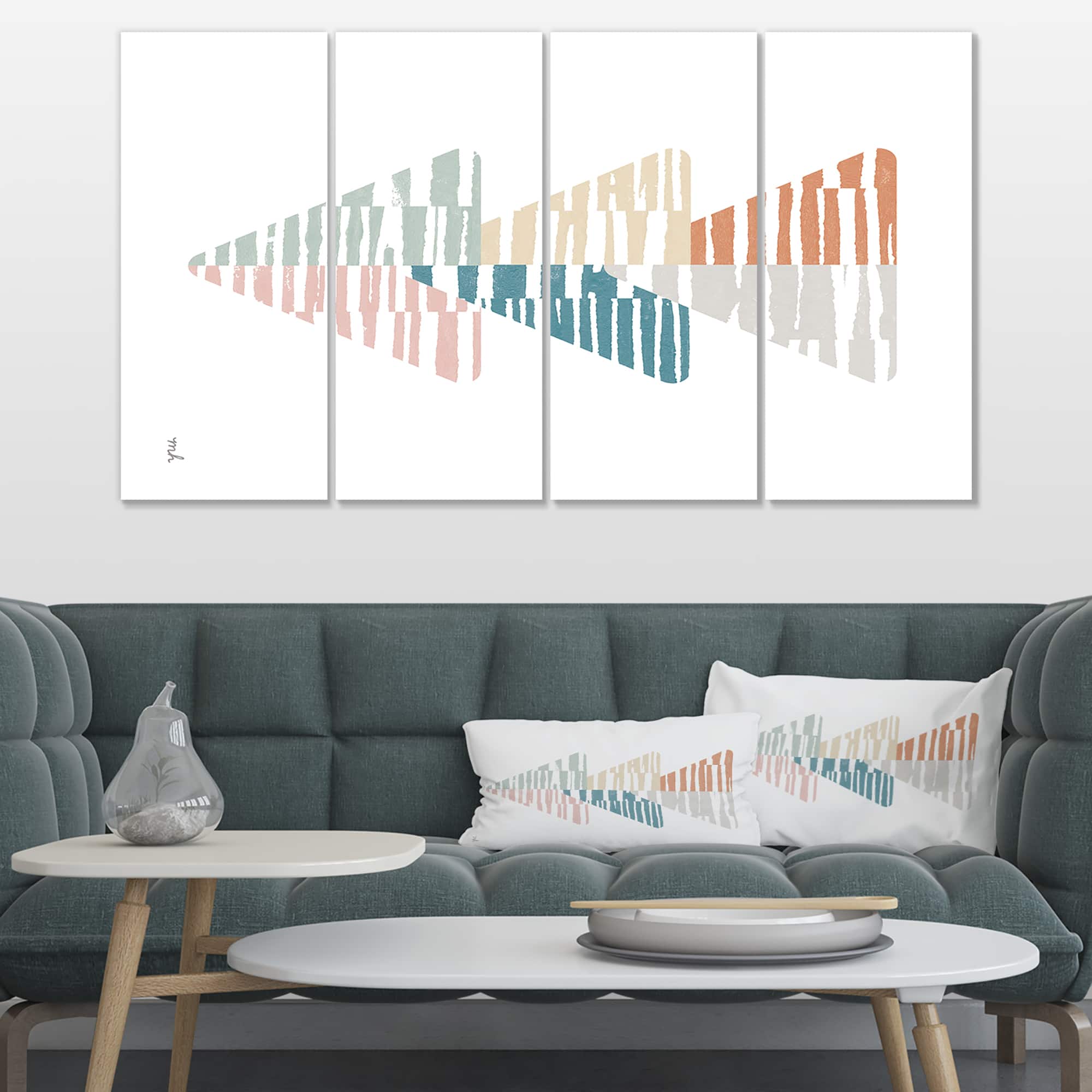 Designart - Watercolor Geometric Triangle III - Transitional Canvas Art
