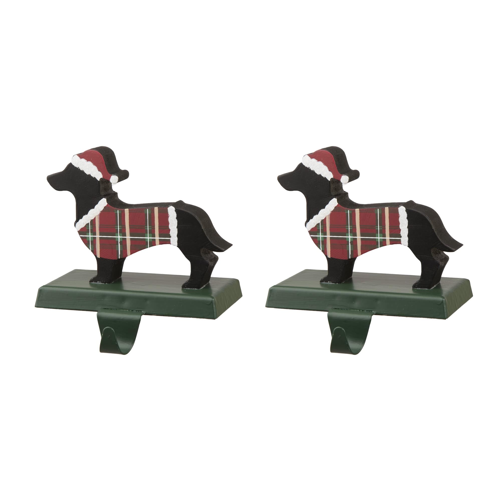 Glitzhome® 6" Wooden & Metal Dachshund Stocking Holder