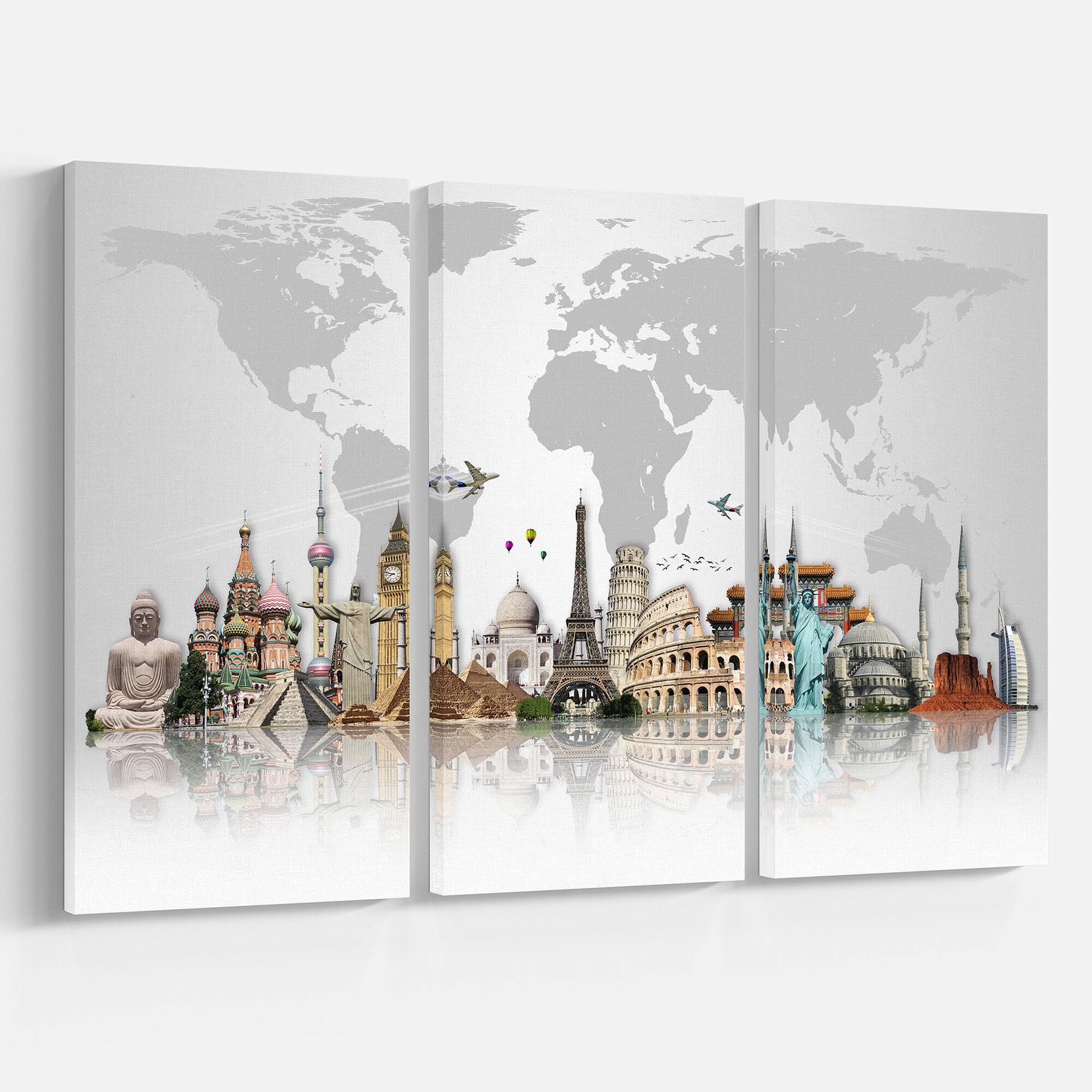 Designart - Famous Monuments Across World - Canvas Art Print
