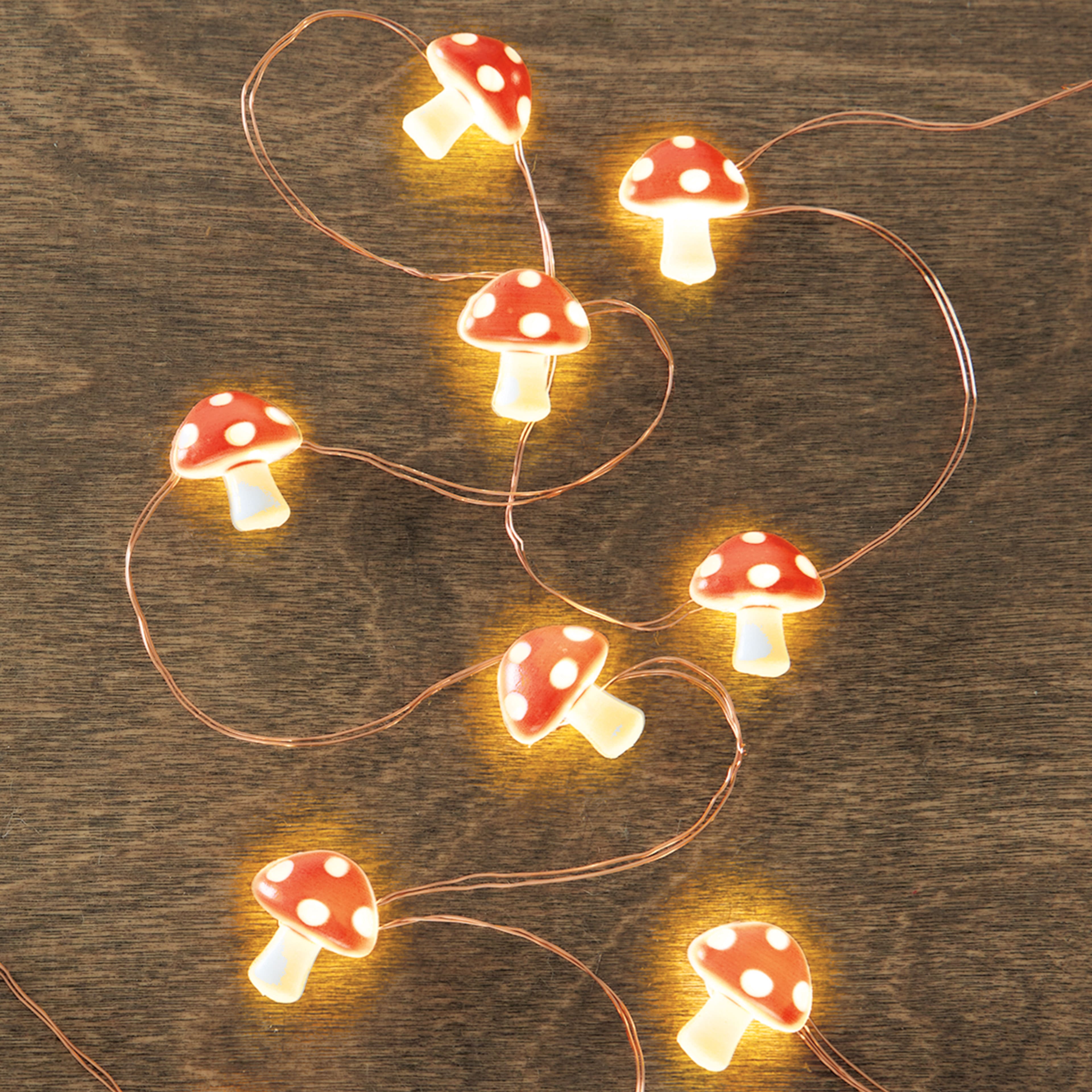 18ct. Warm White LED Mushroom Icon String Lights by Ashland&#xAE;