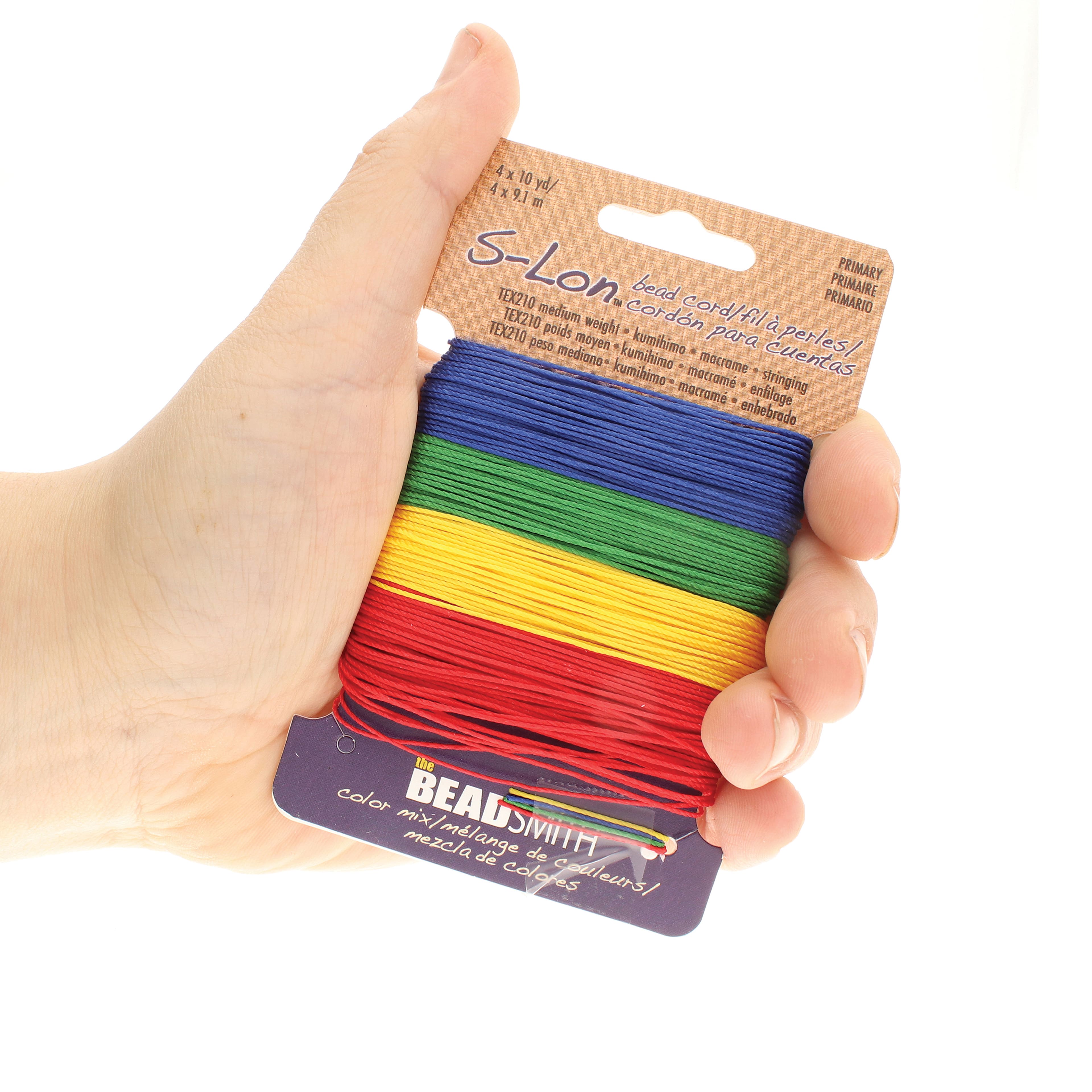 12 Packs: 4 ct. (48 total) The Beadsmith&#xAE; S-Lon&#xAE; 0.5mm Mixed Color Bead Cords