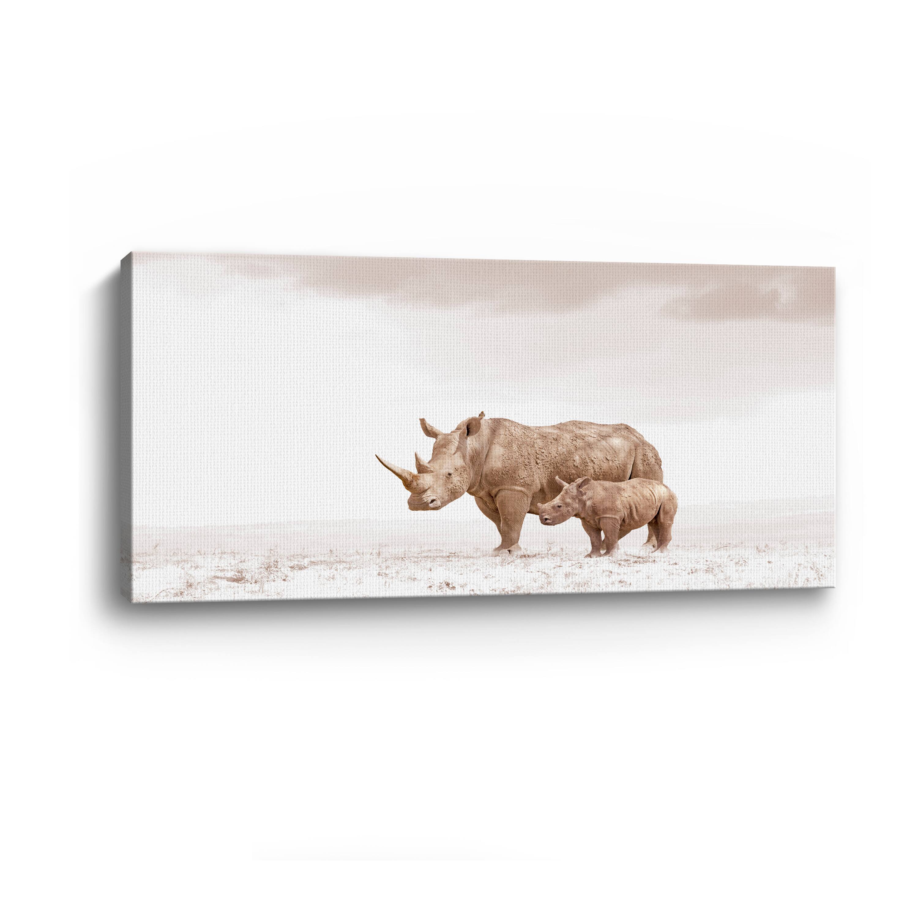 Rhino Mom'S Love Canvas Giclee