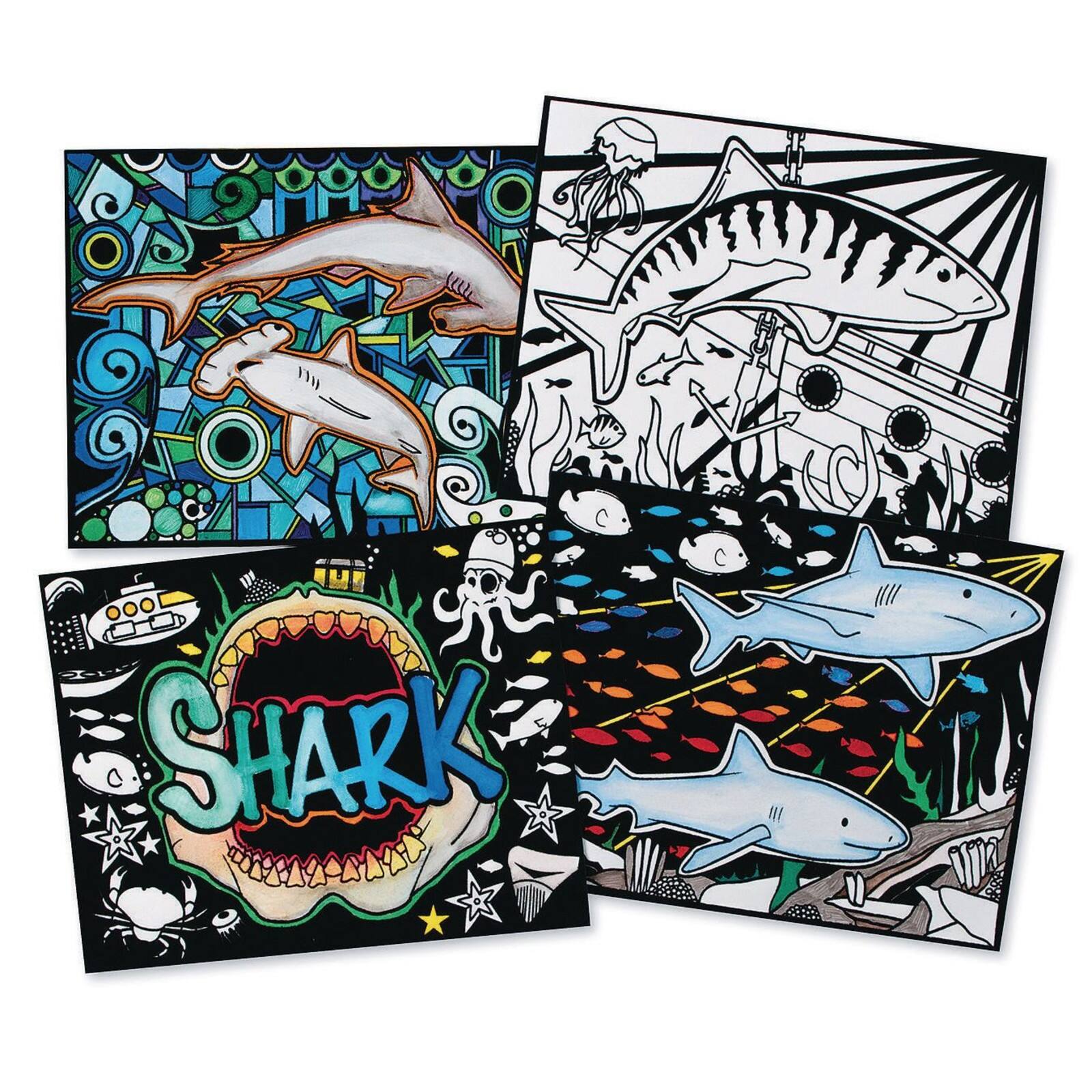 S&S® Worldwide Velvet Art Shark Posters, 12ct.