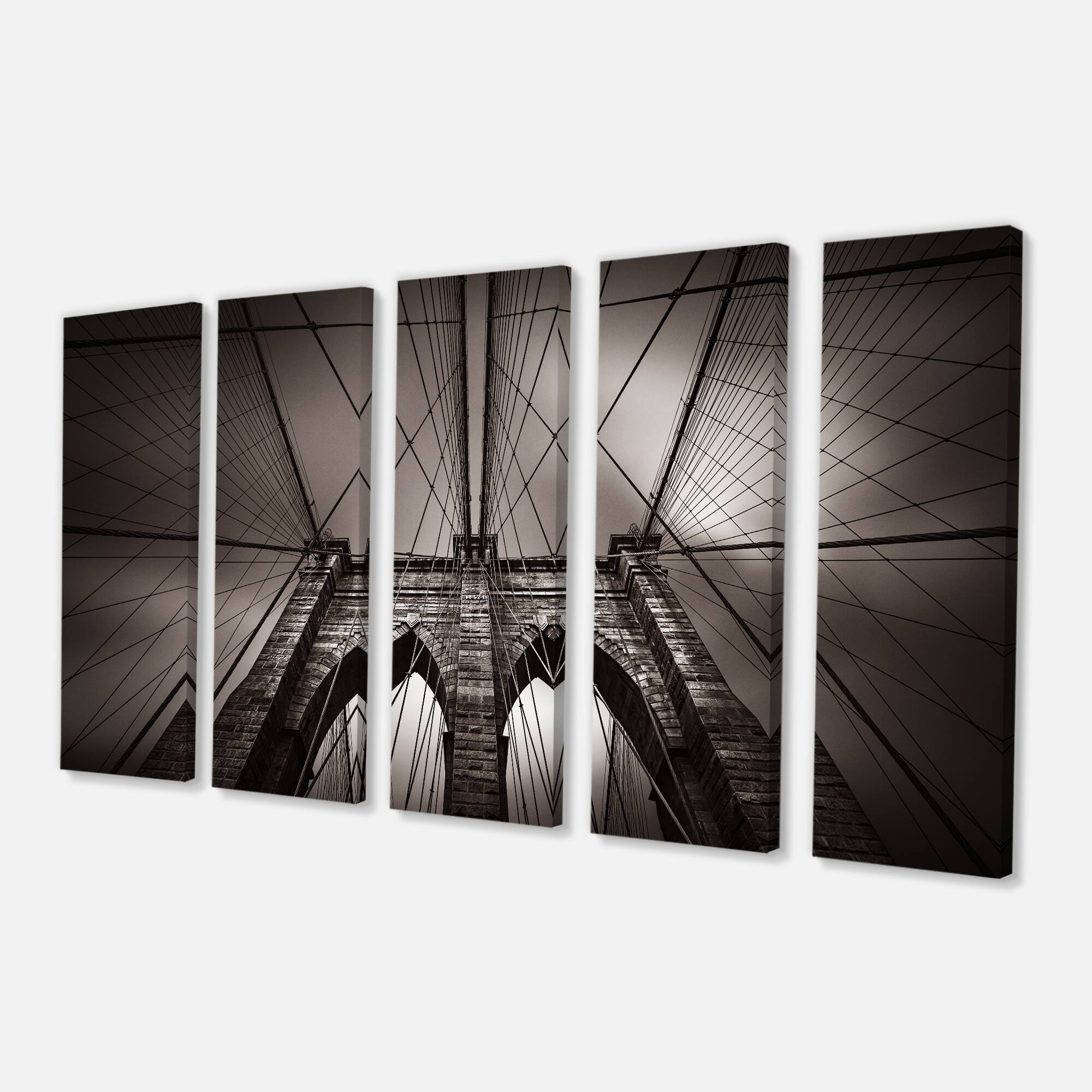 Designart - Brooklyn Bridge in NYC USA - Extra Large Canvas Art Print