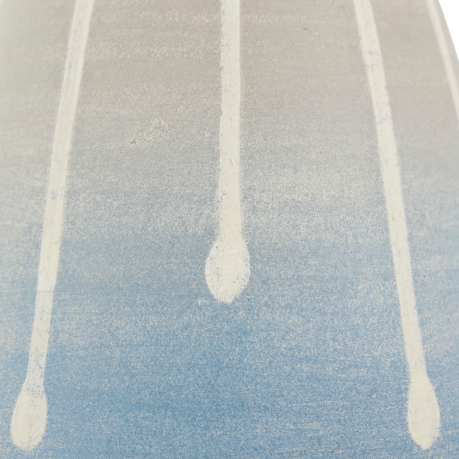 10" Blue & Gray Ceramic Abstract Ombre Drip Vase