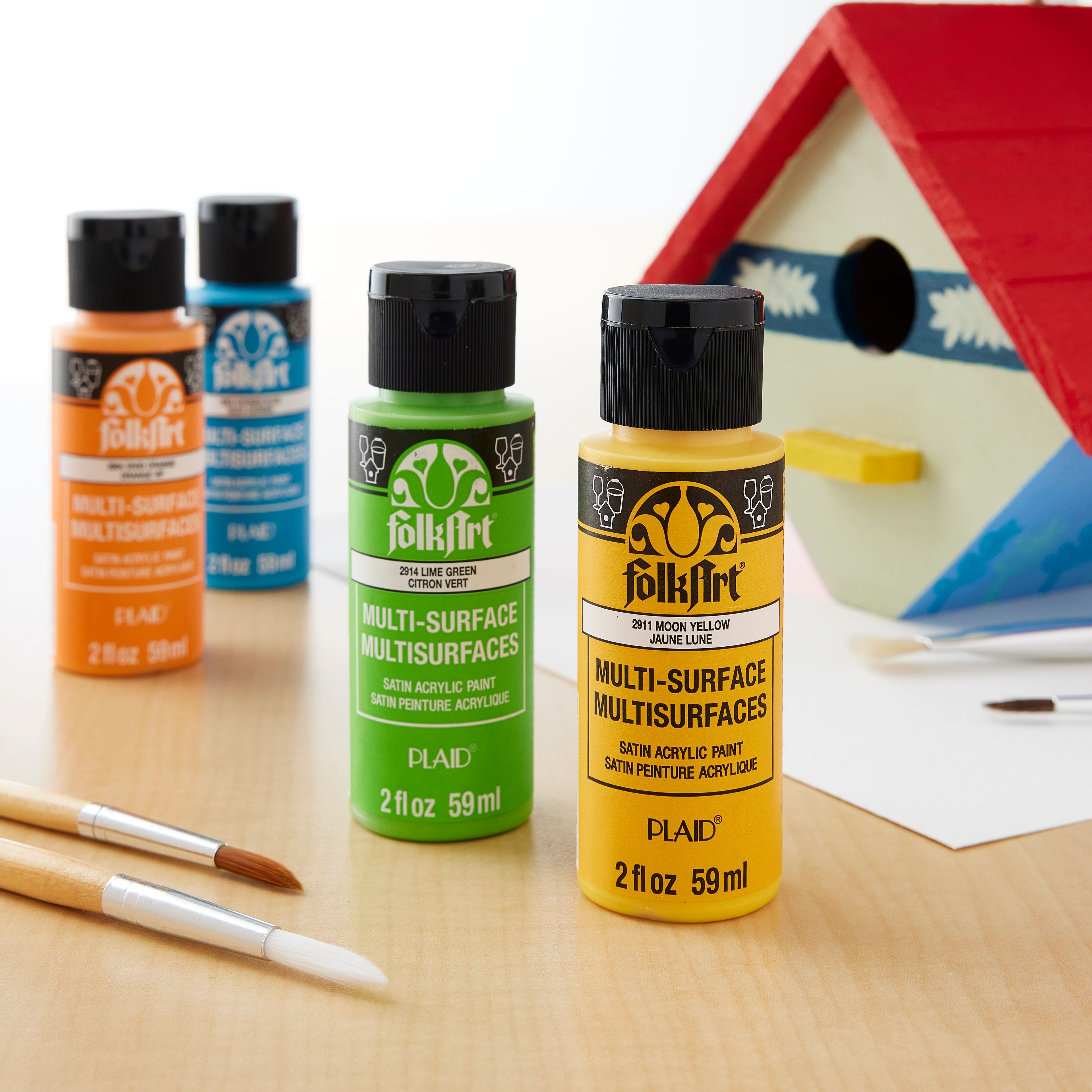 6 Packs: 10 ct. (60 total) FolkArt® Brights Multi-Surface Acrylic Paint Set