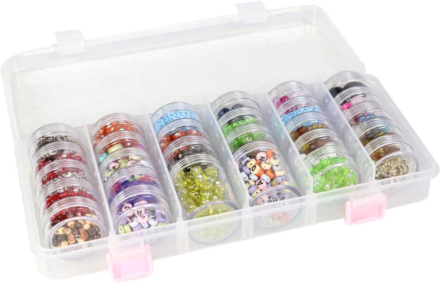  Amosfun 8 pcs transparent storage box bead storage containers  loose beads organizer necklace holder case earring storage bins with lids  craft storage containers charm travel pp components
