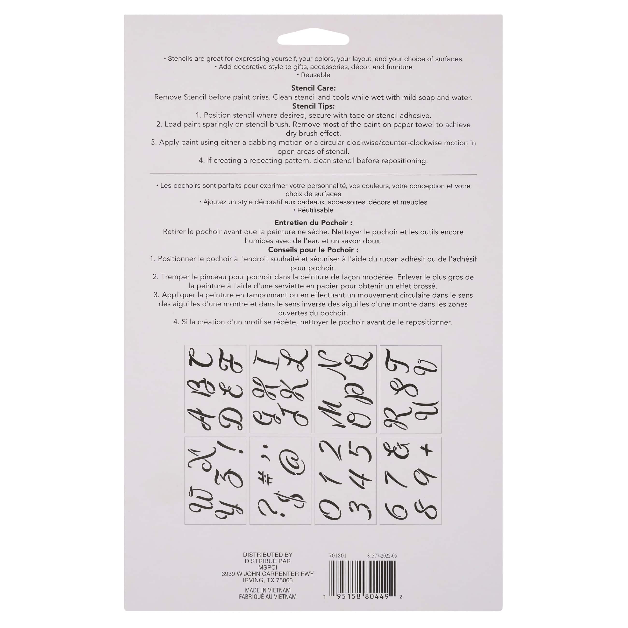 3" Cursive Alphabet Stencils by Craft Smart® | Letter & Number Stencils ...