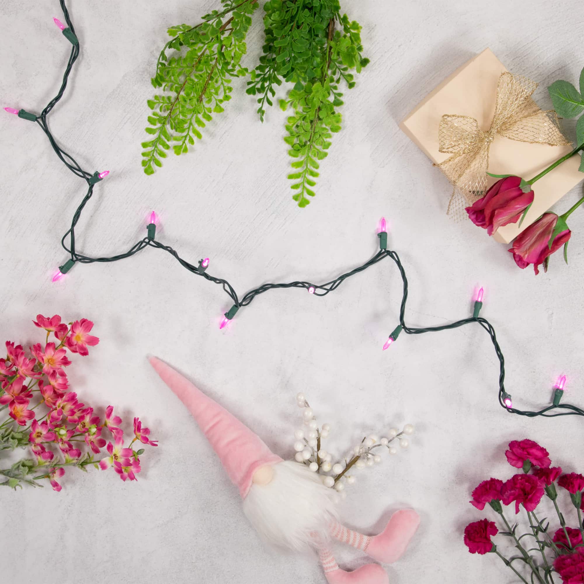 50ct. LED Mini Christmas String Lights with Green Wire